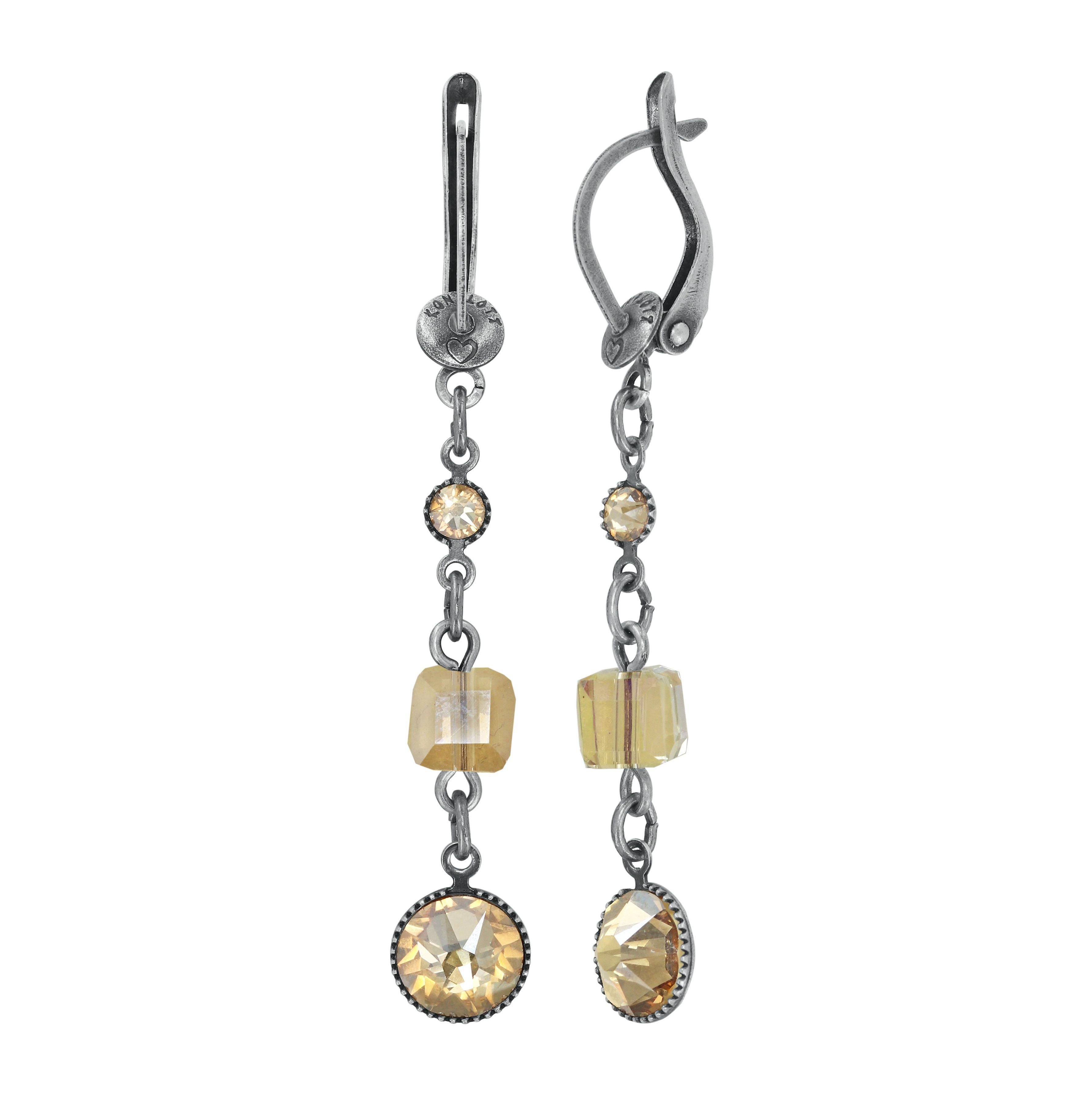 image for Earring dangling Cubes Brown  