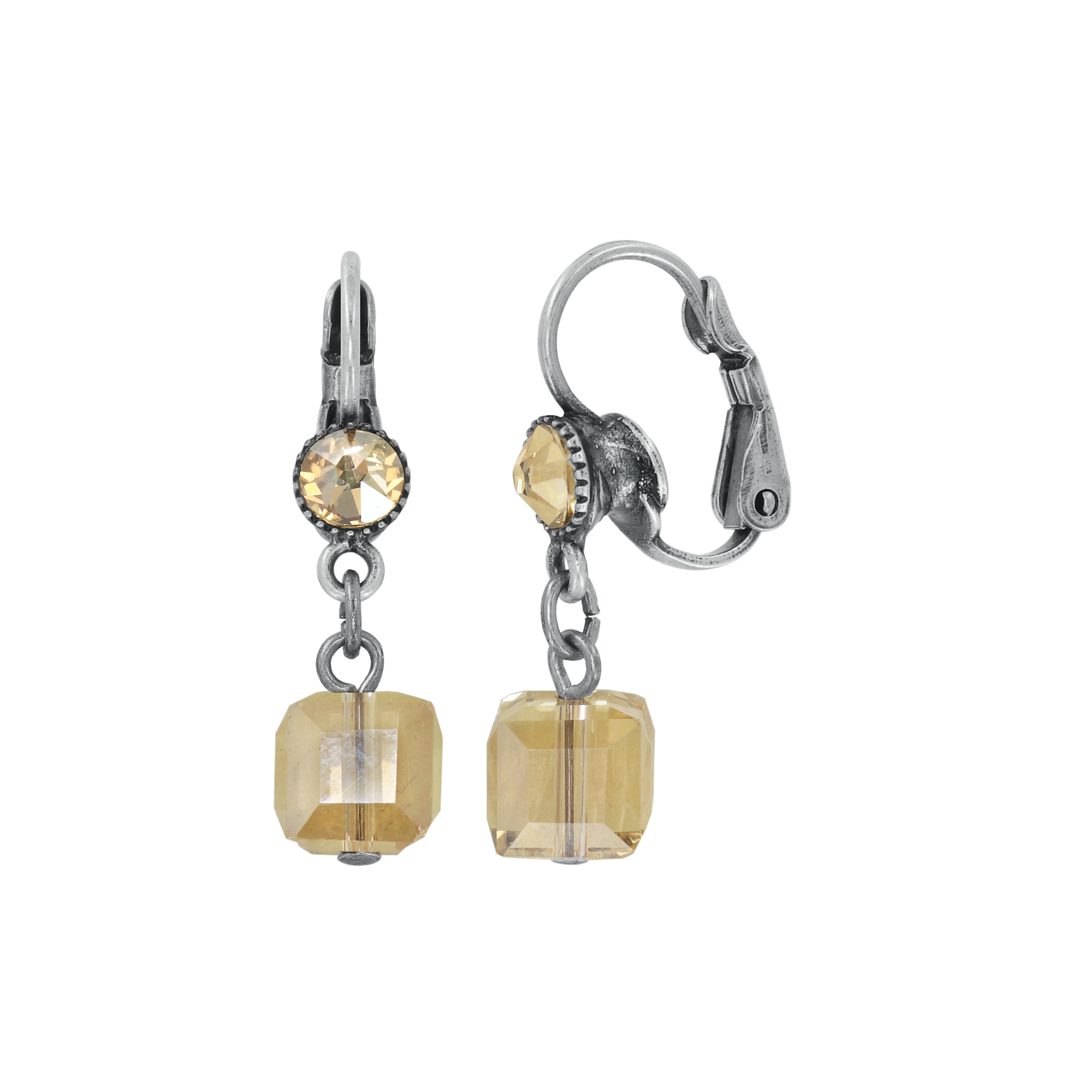 image for Earring Eurowire Dangling Cubes Brown  