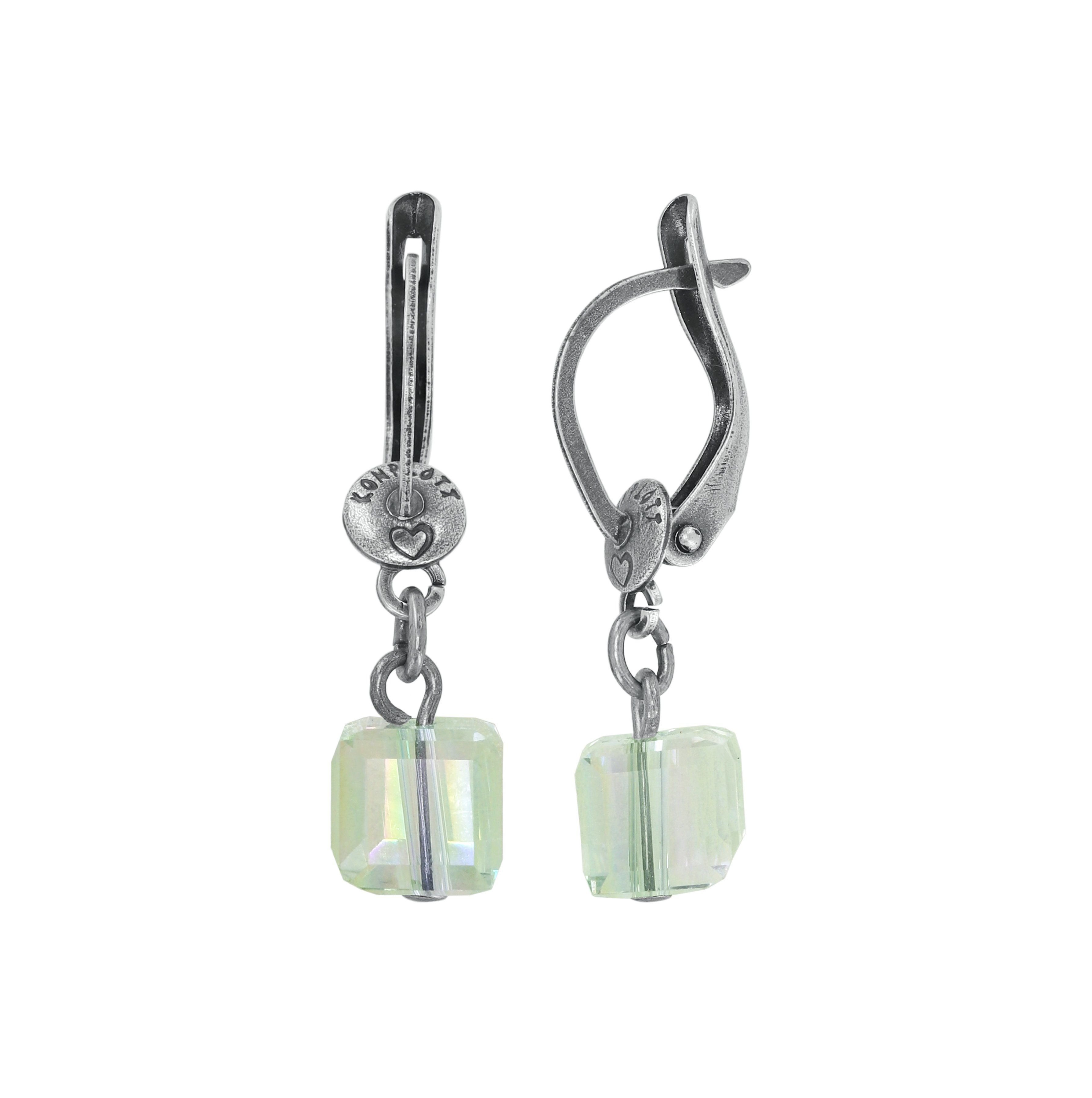 image for Earring dangling Cubes Light Green  