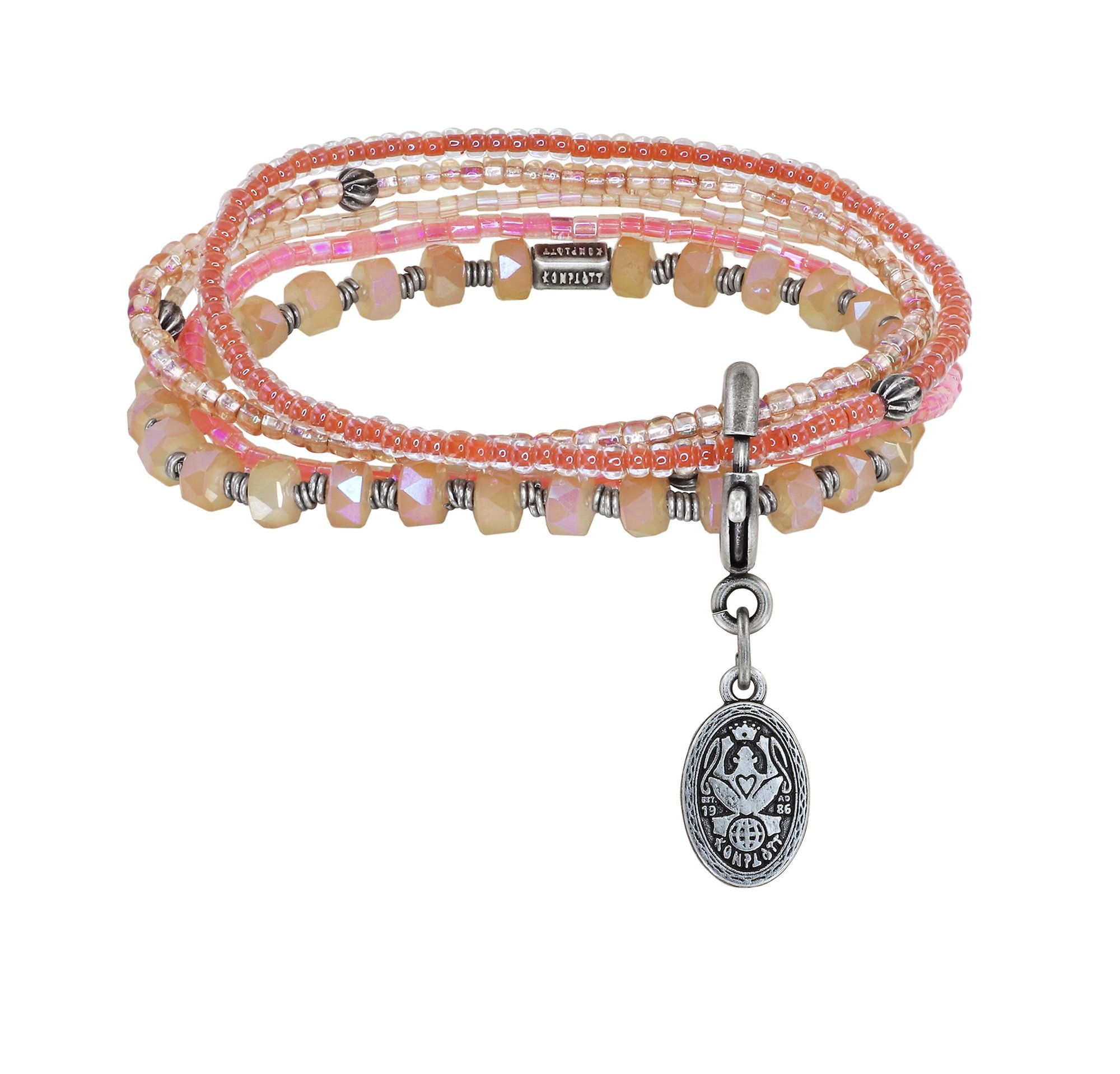 Bild für Armband elastisch Petit Glamour d´Afrique Beige / Pink  