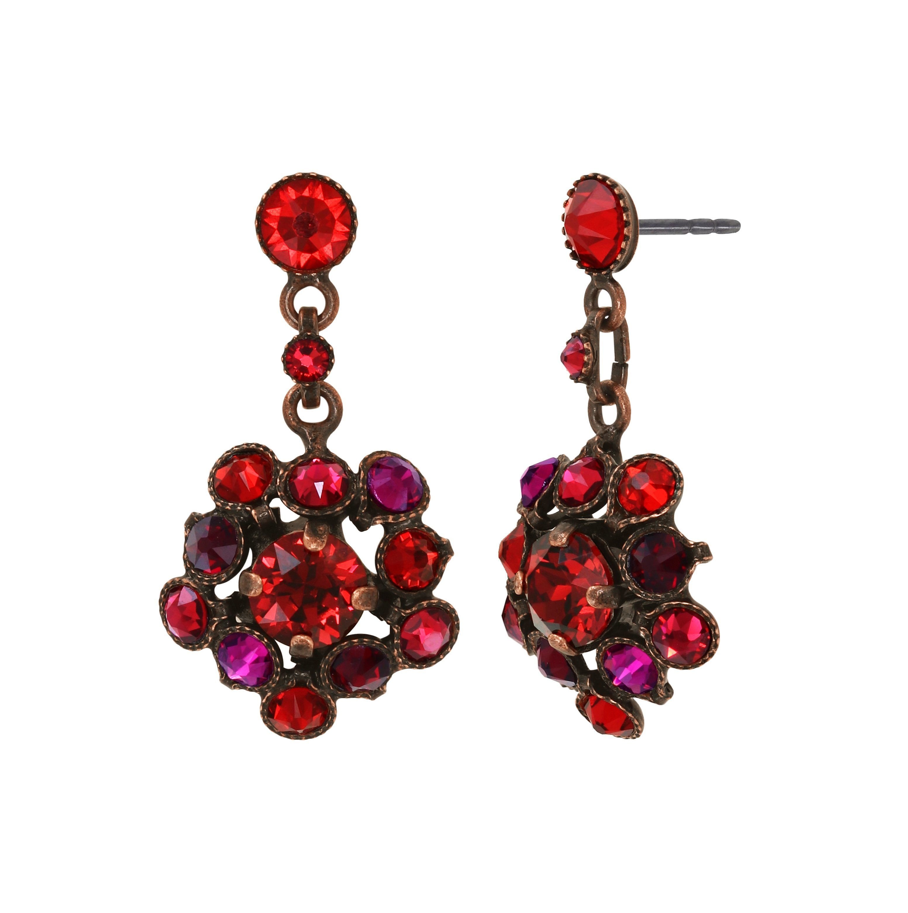 image for Earring Stud Dangling Caviar Treasure Red  