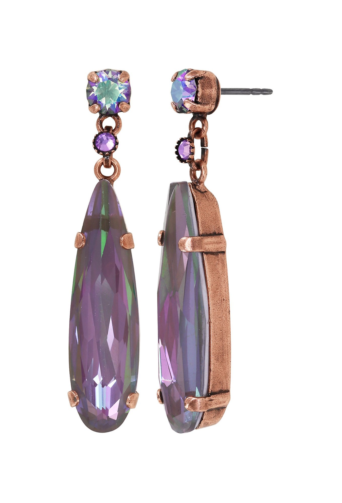 image for Earring Stud Dangling Daily Desire Green / Lila  