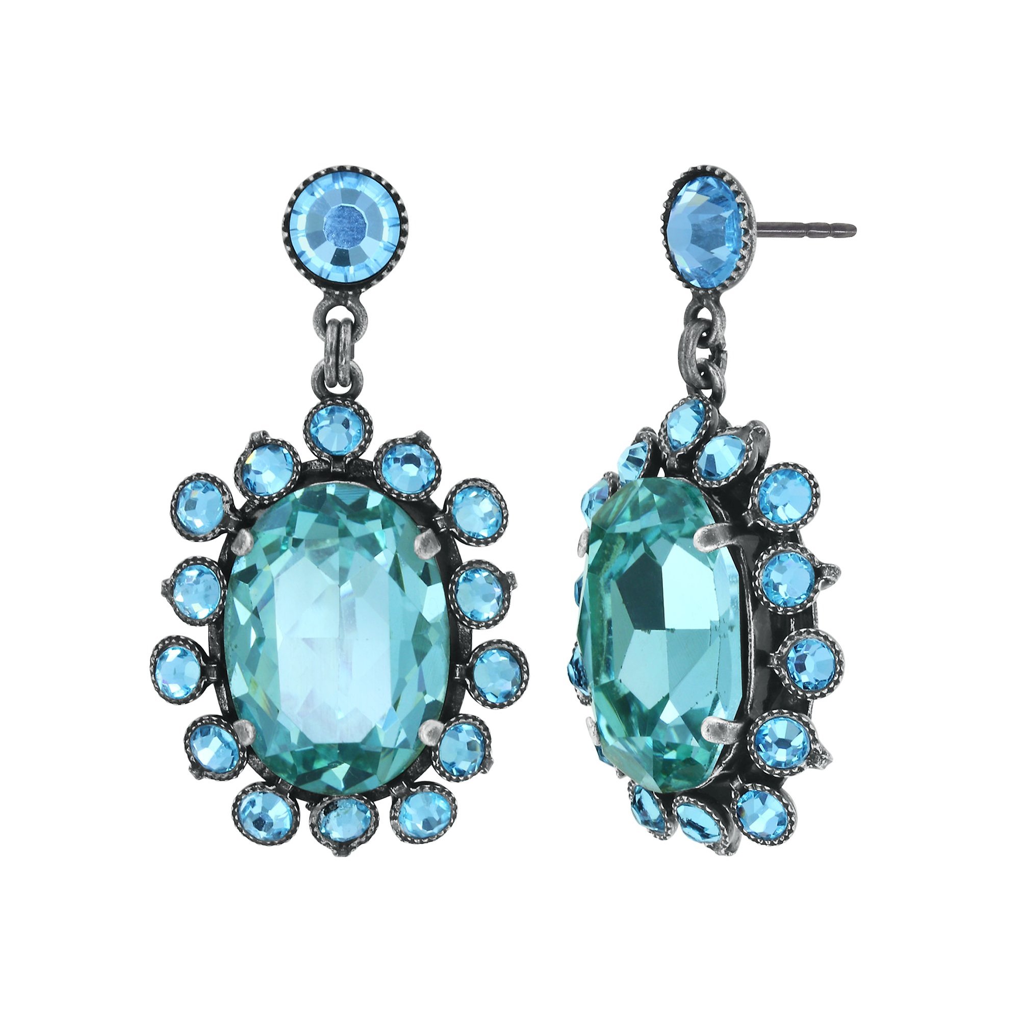 image for Earring Stud Dangling Caviar Treasure Blue / Green  