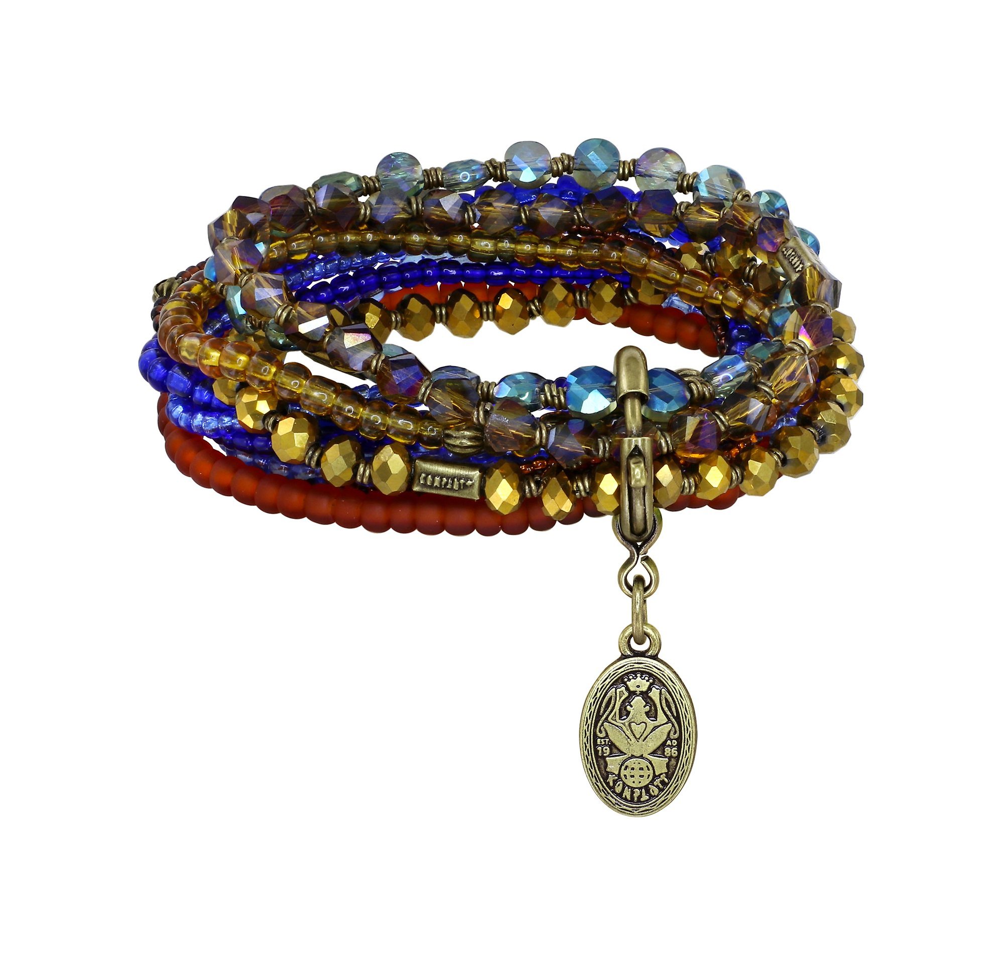 image for Bracelet Elastic Petit Glamour d´Afrique Blue / Brown  