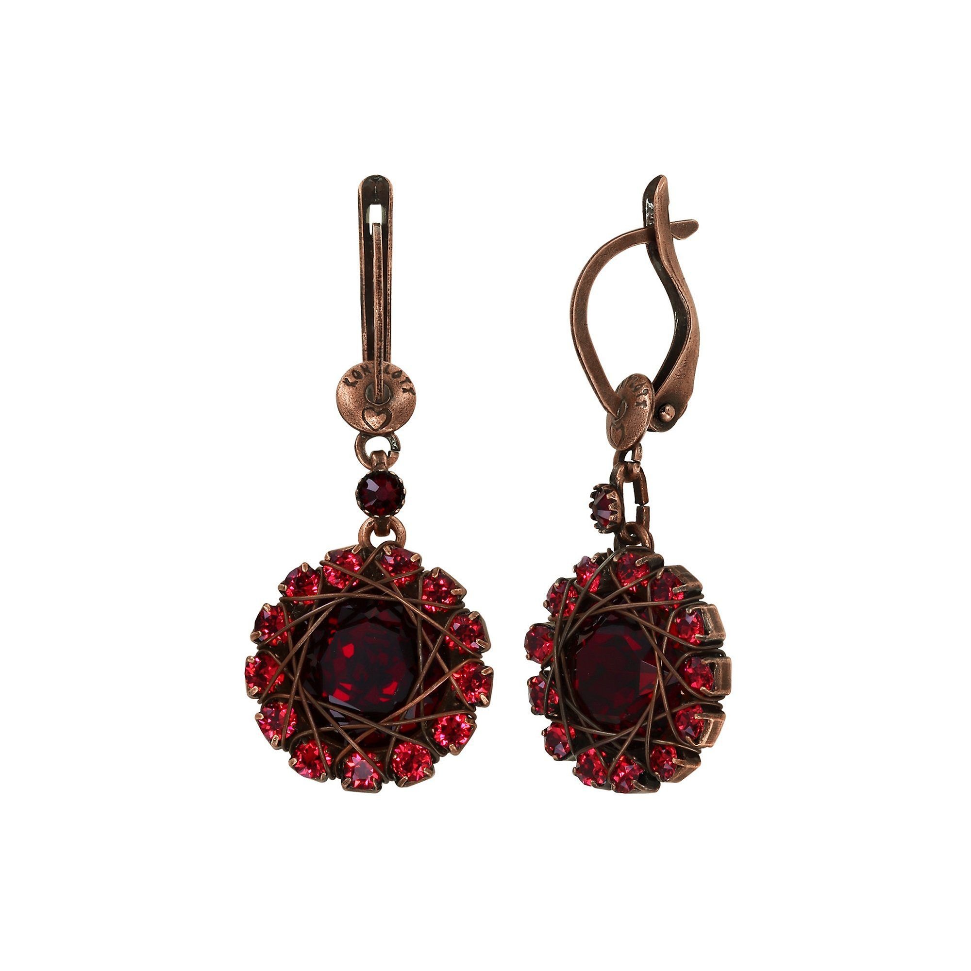 image for Earring Dangling Gem Royale Red / Dark Rose  size S