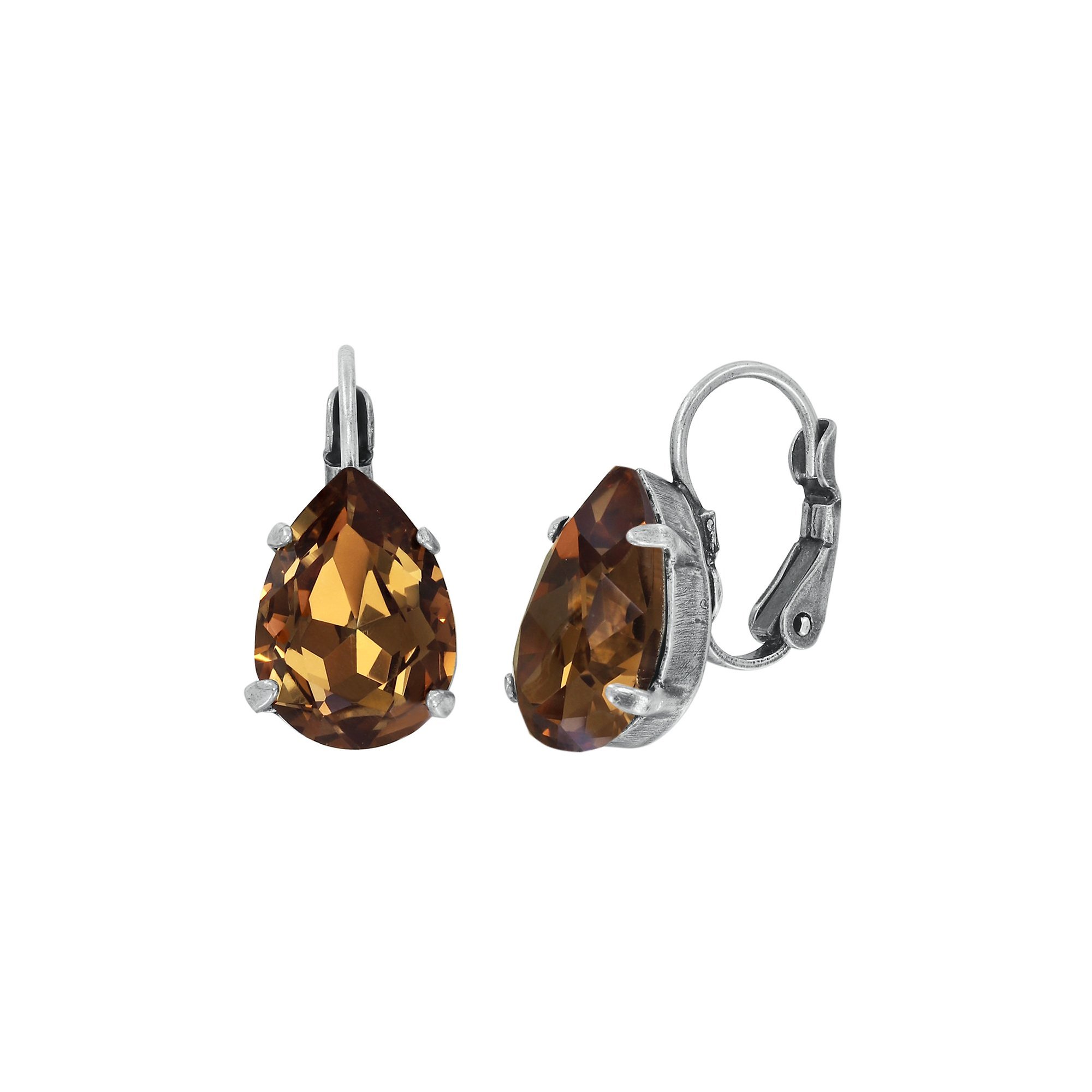 image for Earring Eurowire Gothic Parisienne Brown smoked topaz 