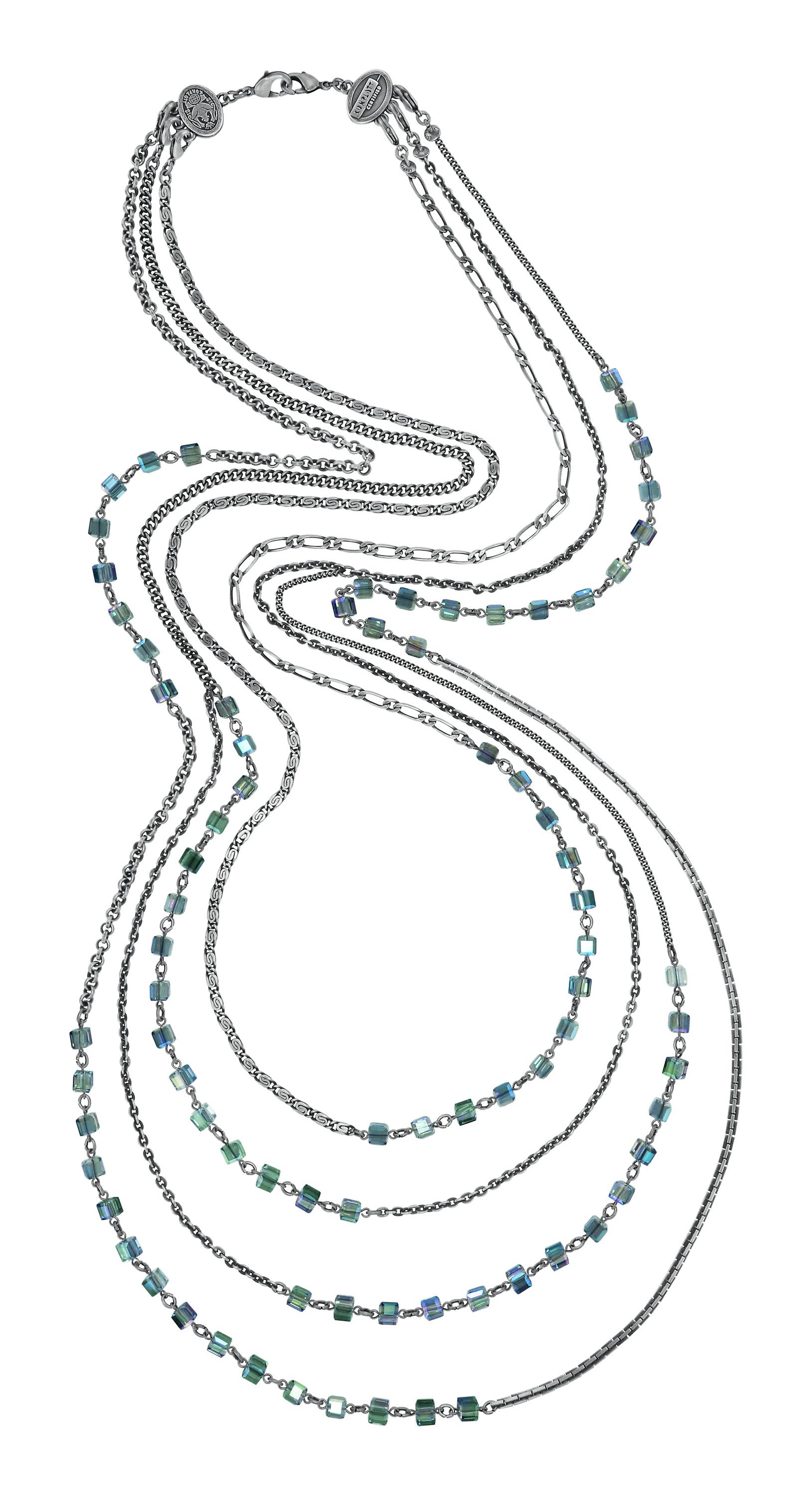 image for Necklace (Long) Cubes Green  