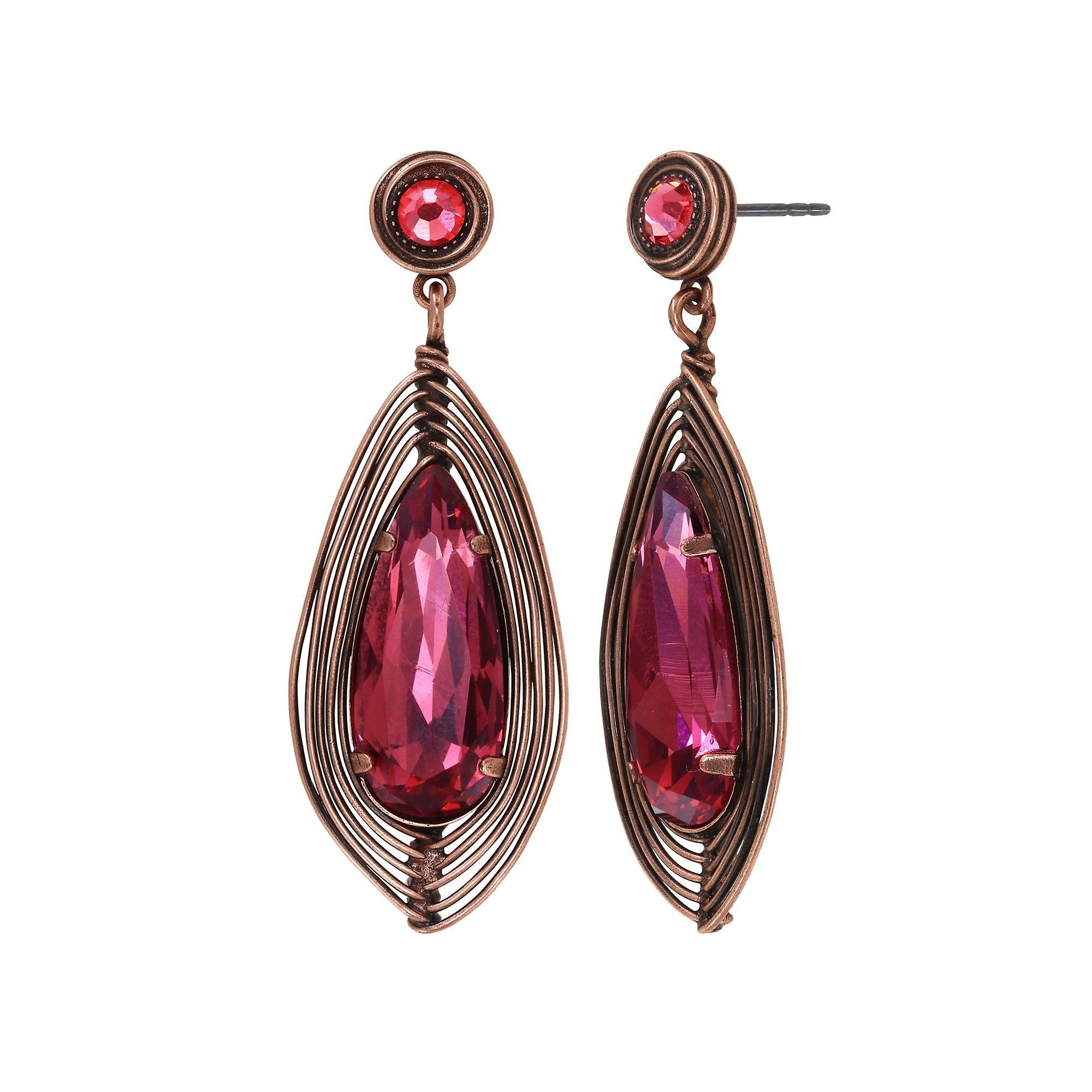 image for Earring stud dangling Amazonia Coralline  size M
