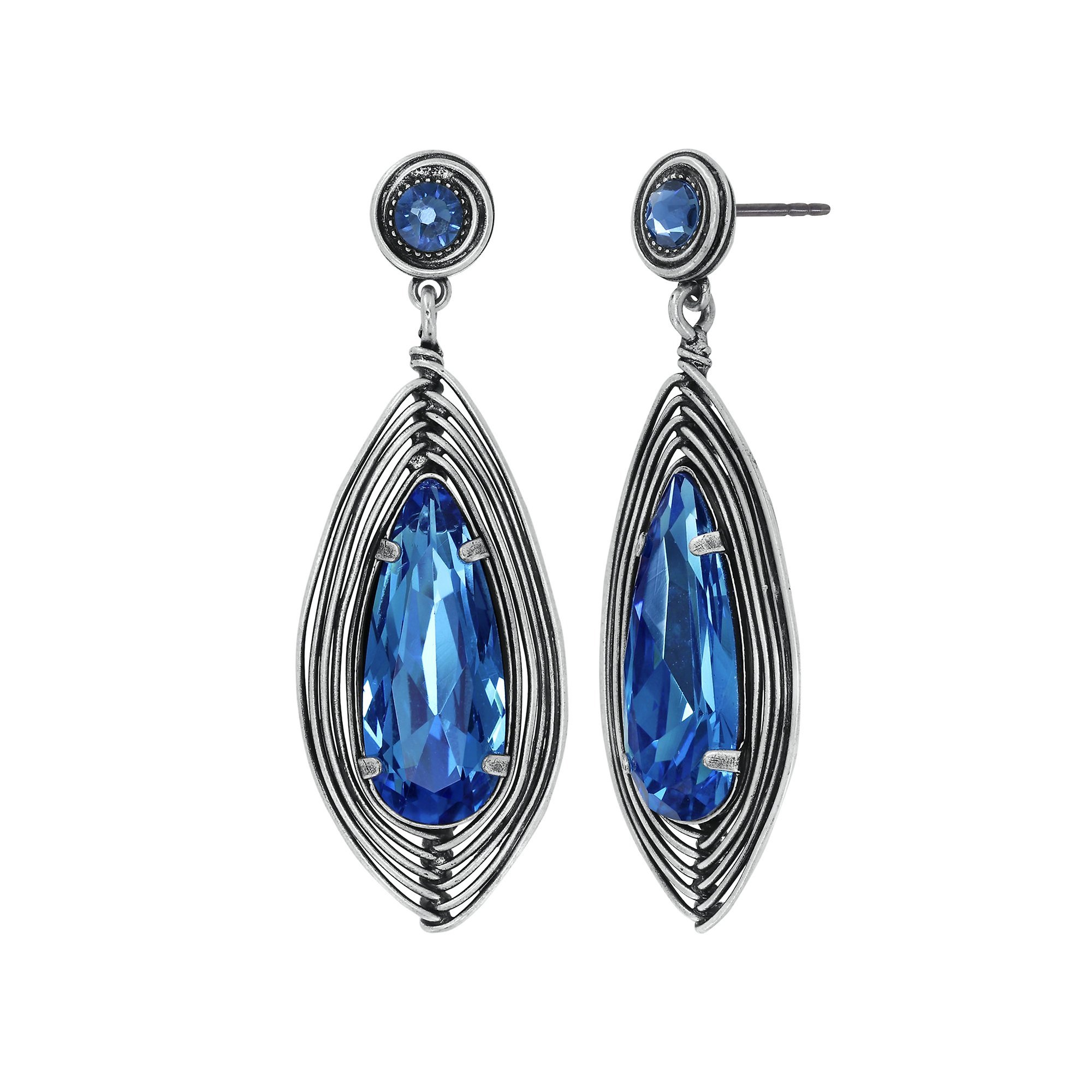 image for Earring Stud Dangling Amazonia Blue  size M