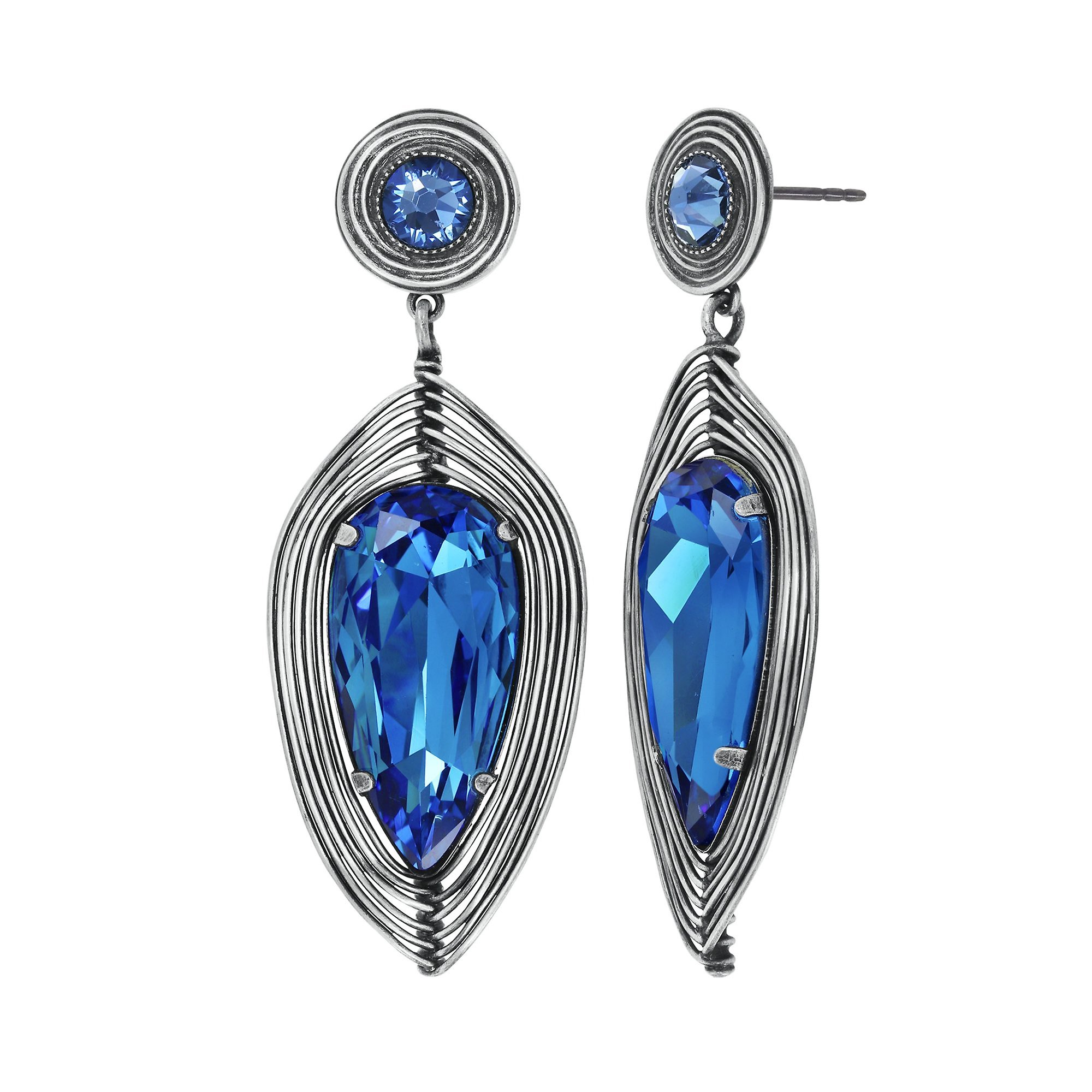 image pour Clou d'oreille pendant Amazonia Bleu  size L