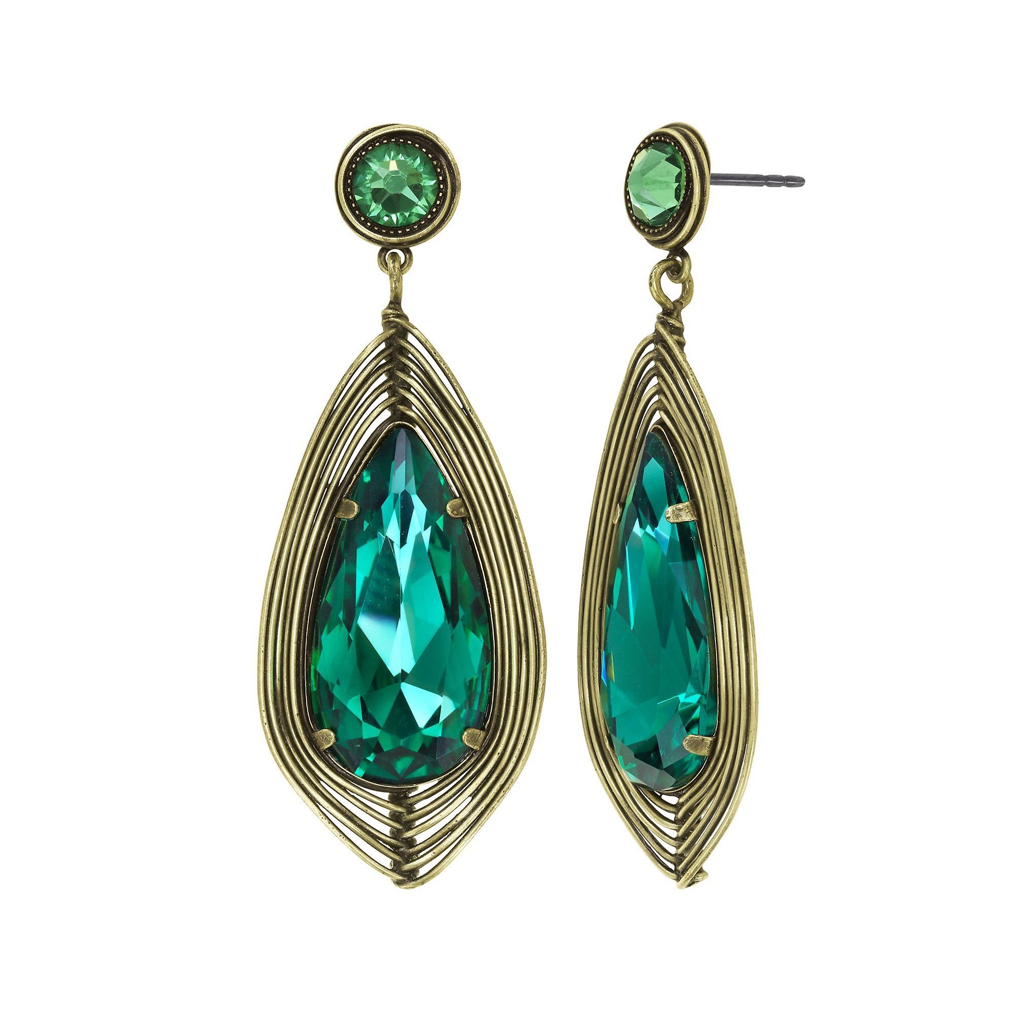 image for Earring stud dangling Amazonia Green  size L