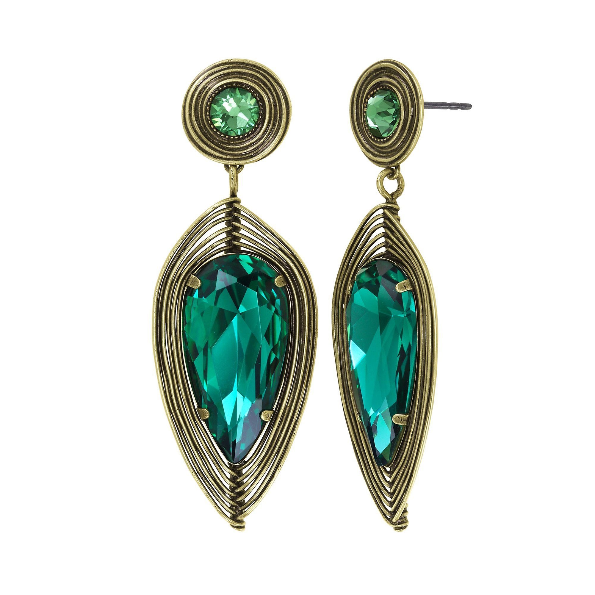 image for Earring stud dangling Amazonia Green  size L