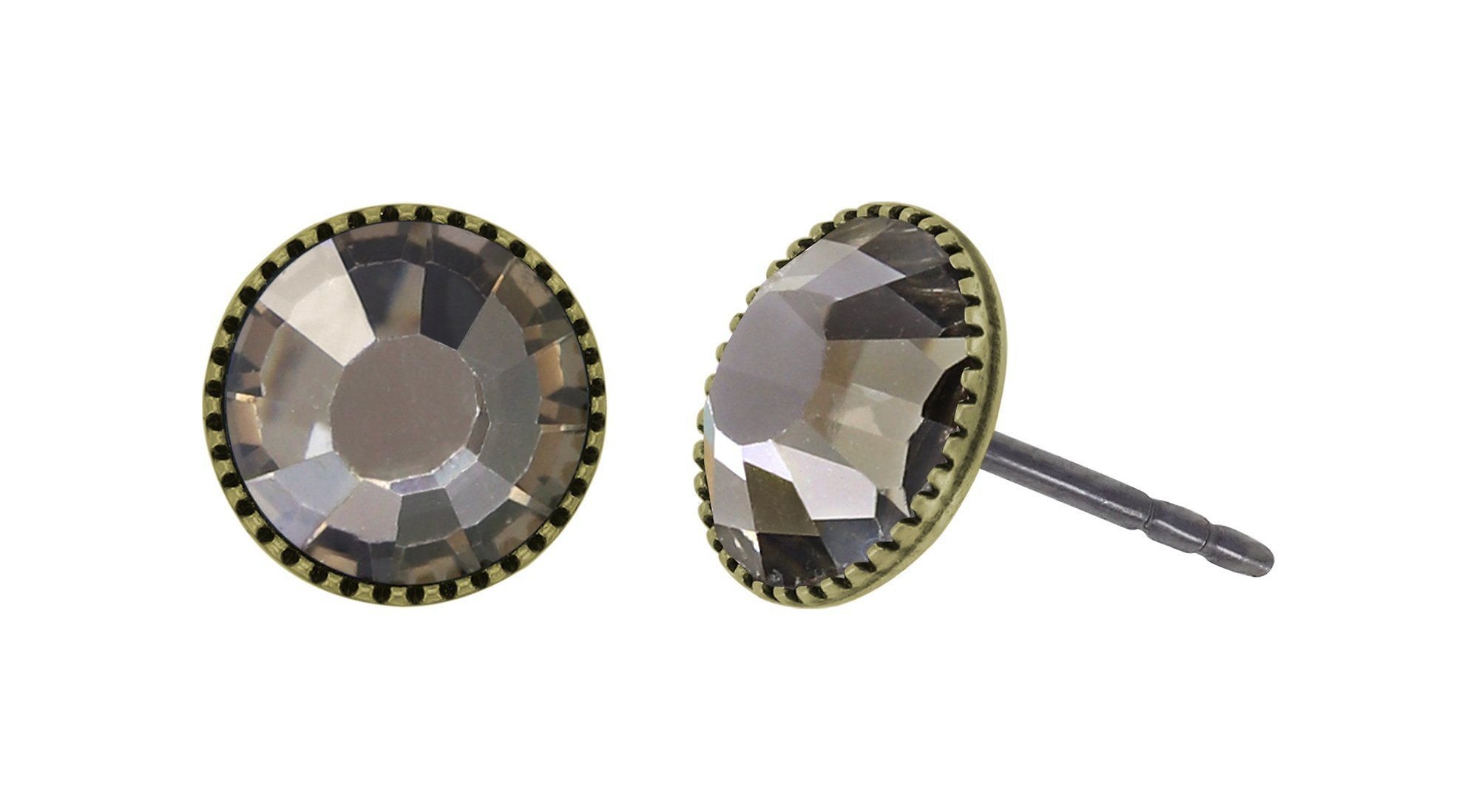 image pour Clou d'oreille plat Black Jack Gris crystal velvet SS 34