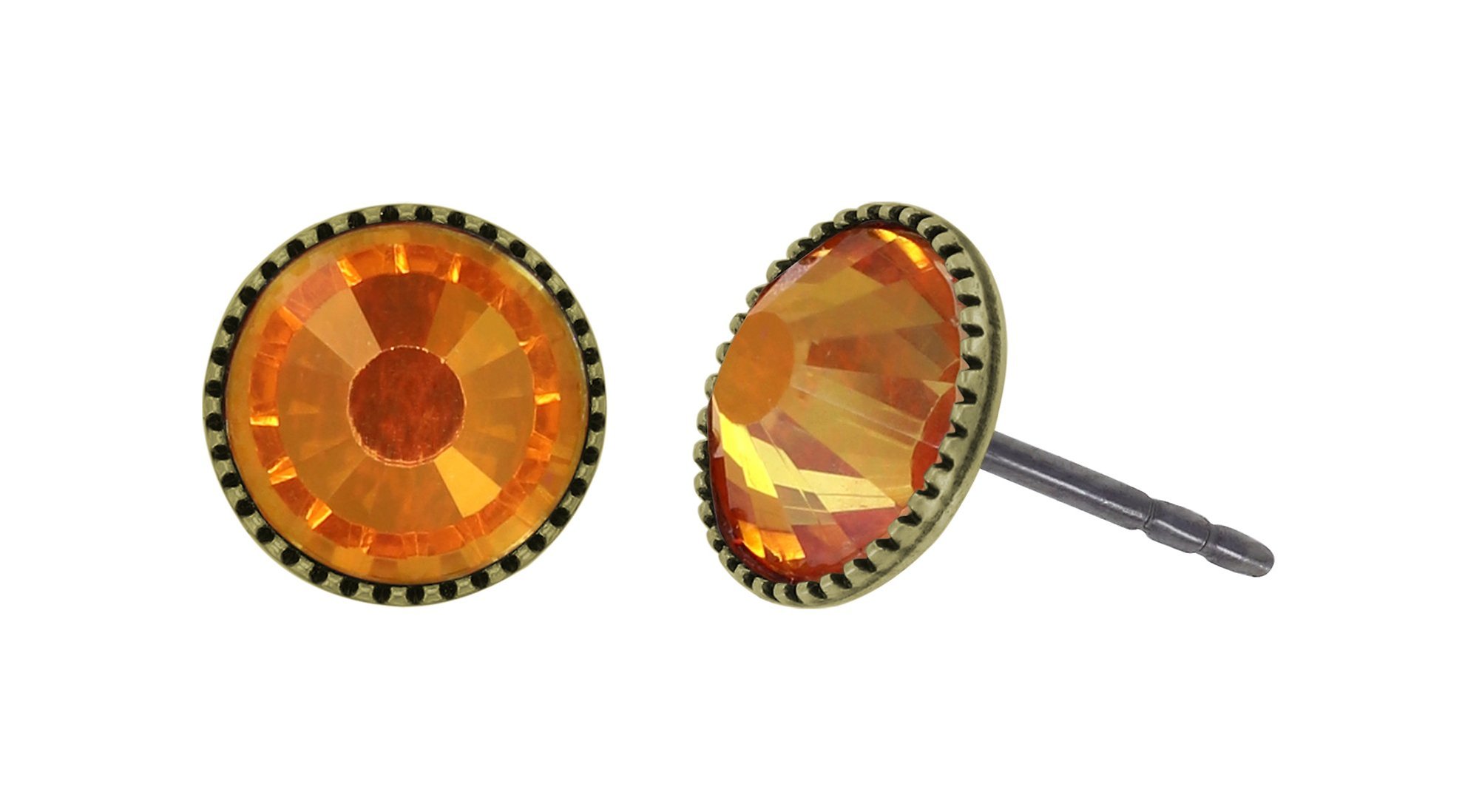 Bild für Ohrstecker flach Black Jack Orange hyacinth neon opal SS 34