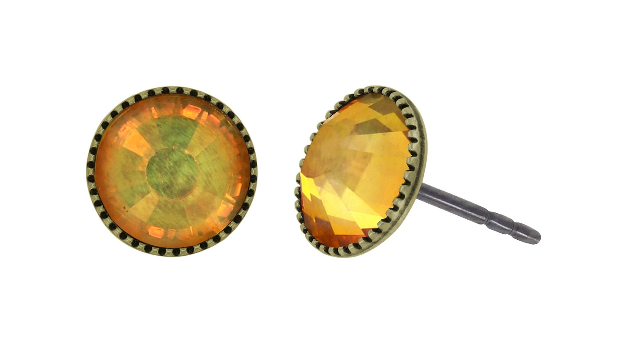 Bild für Ohrstecker flach Black Jack Orange orange neon opal SS 34