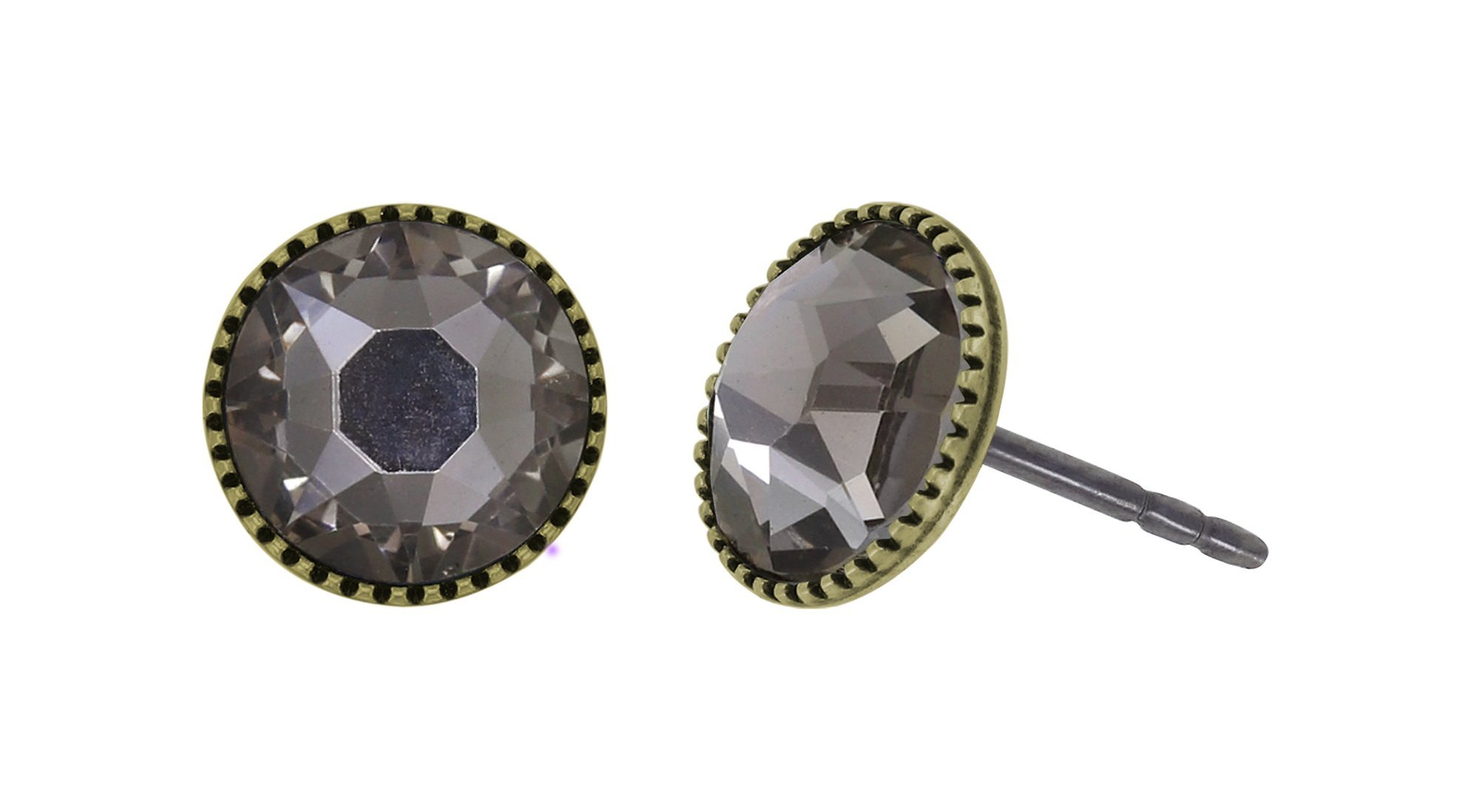 Bild für Ohrstecker flach Black Jack Grau Greige SS 34