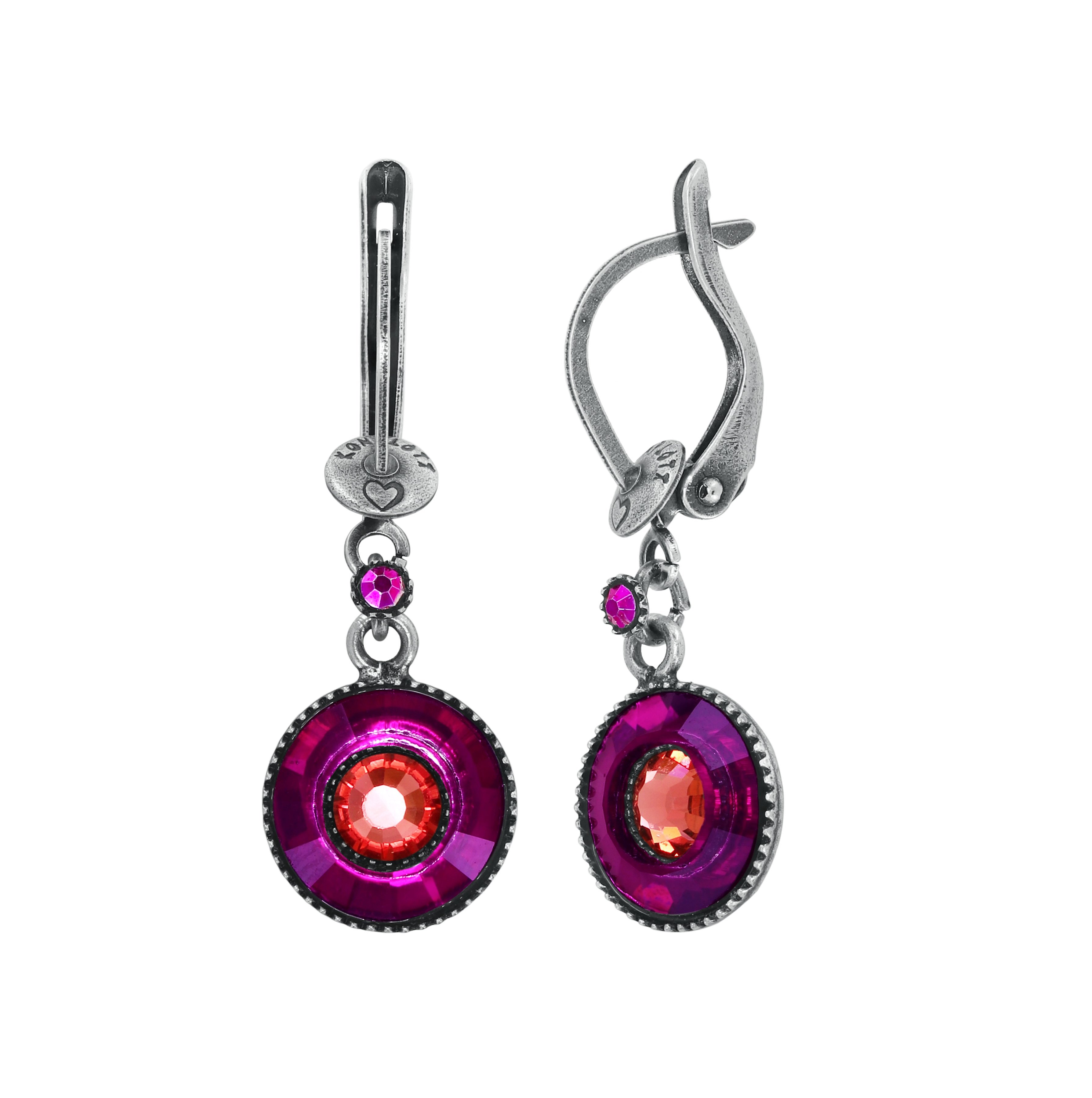 image pour Boucles d'oreilles pendantes Donutissima Rose Foncé / Rouge  