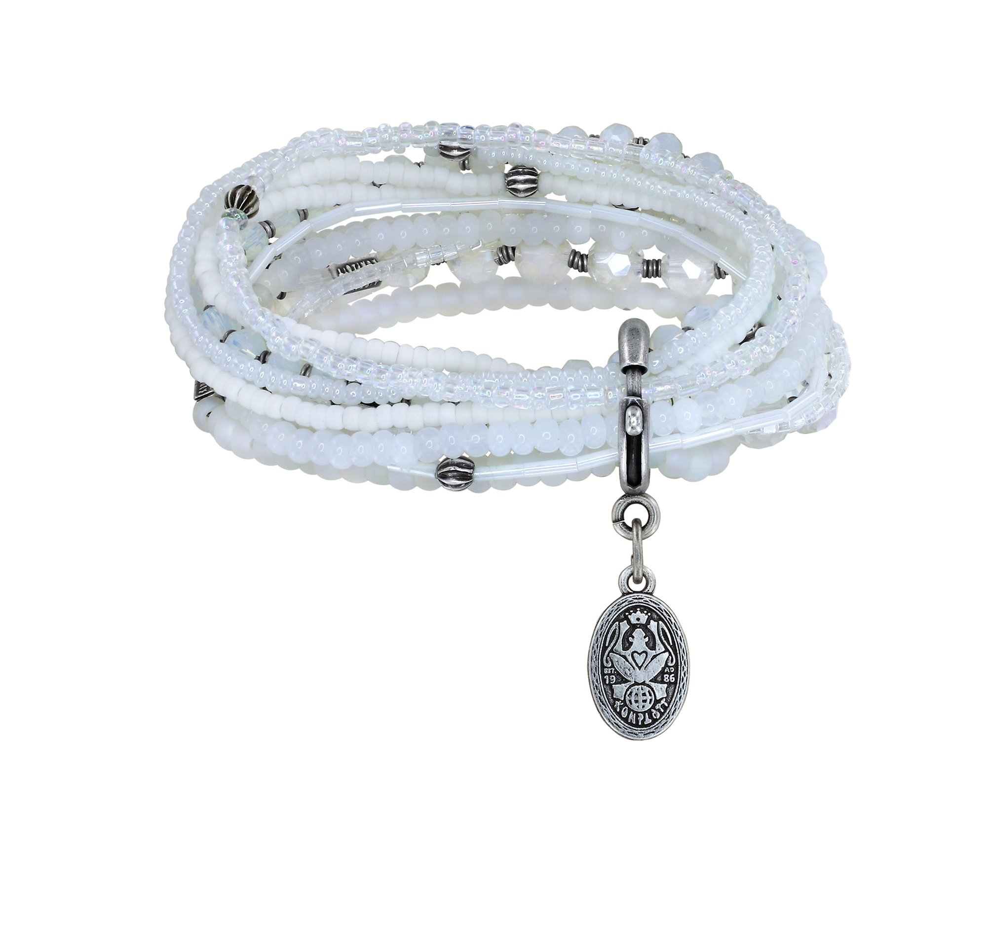 image pour Bracelet élastique Petit Glamour d´Afrique Blanc  