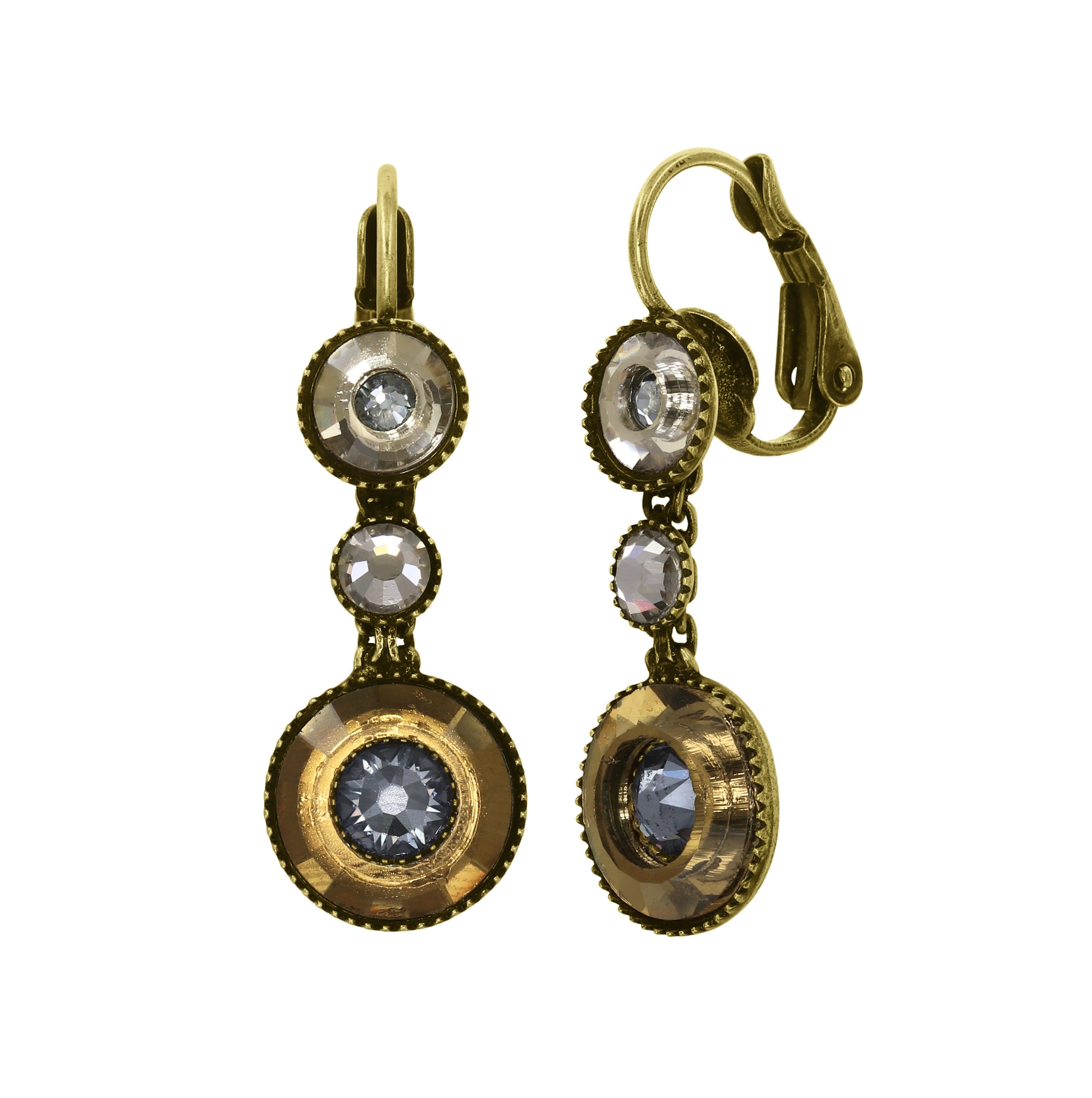 image for Earring eurowire dangling Donutissima Brown / Grey  