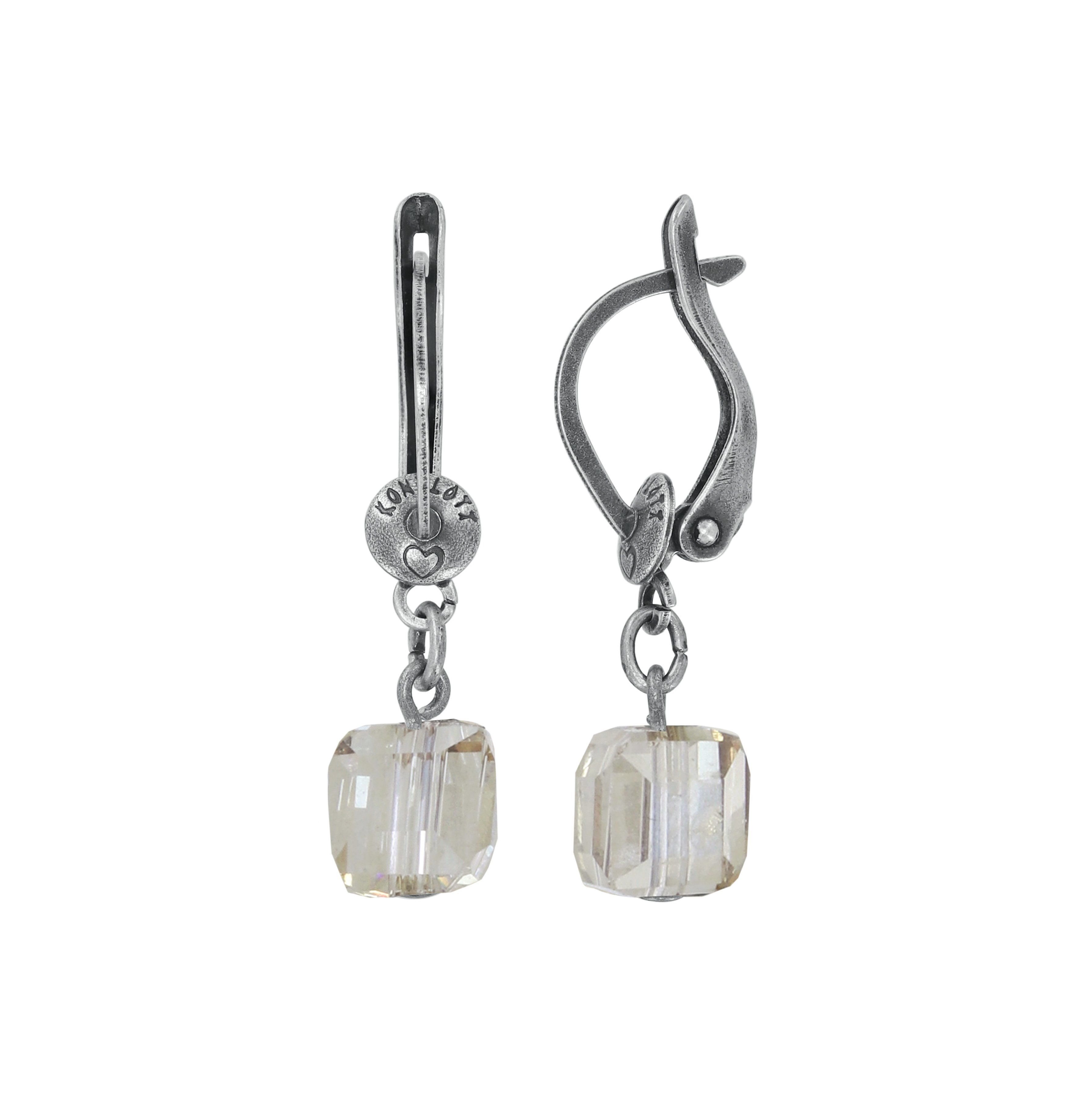 image pour Boucles d'oreilles pendantes Cubes Marron  