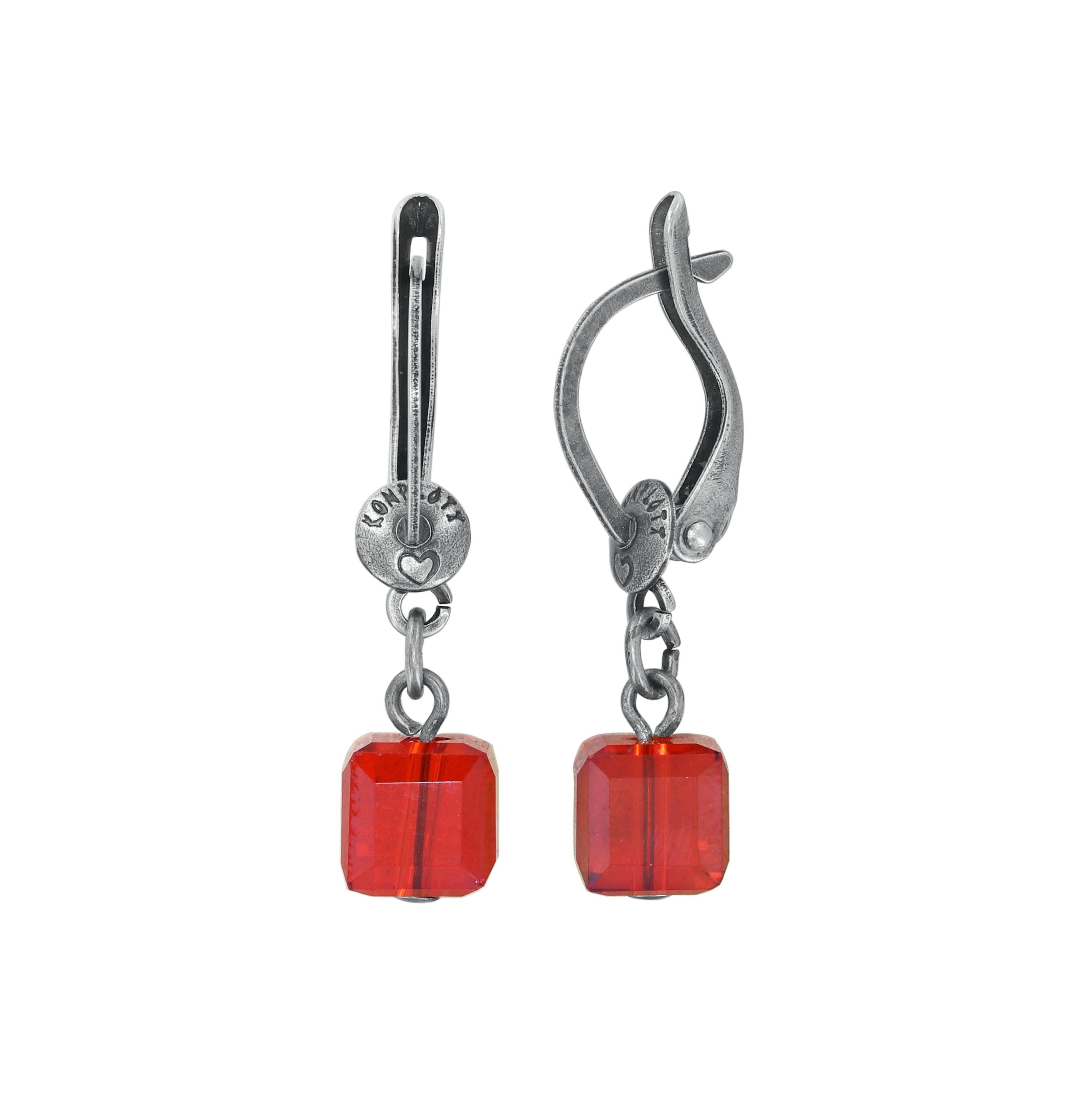 image for Earring dangling Cubes Orange  