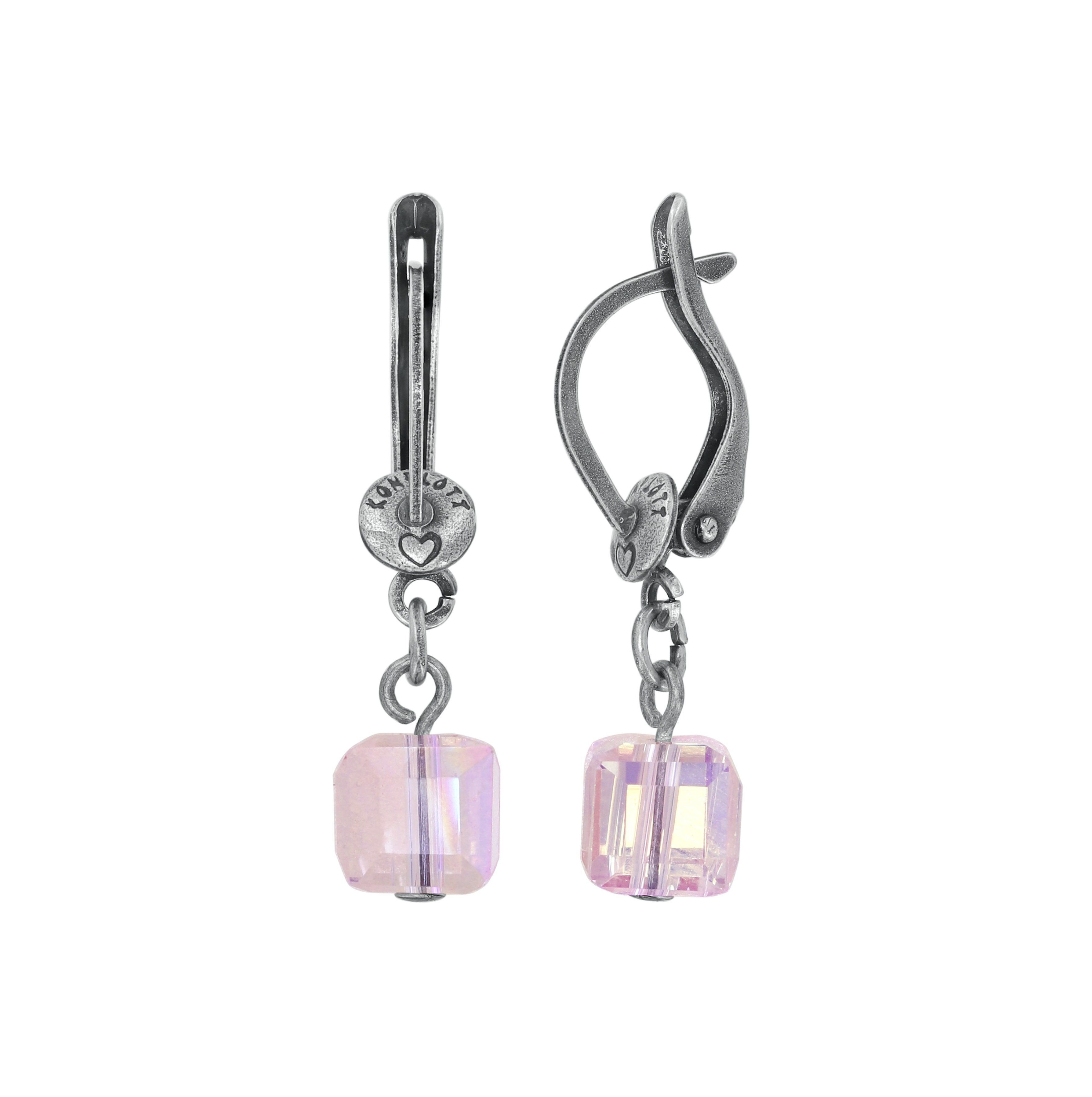 image for Earring Dangling Cubes Pink  