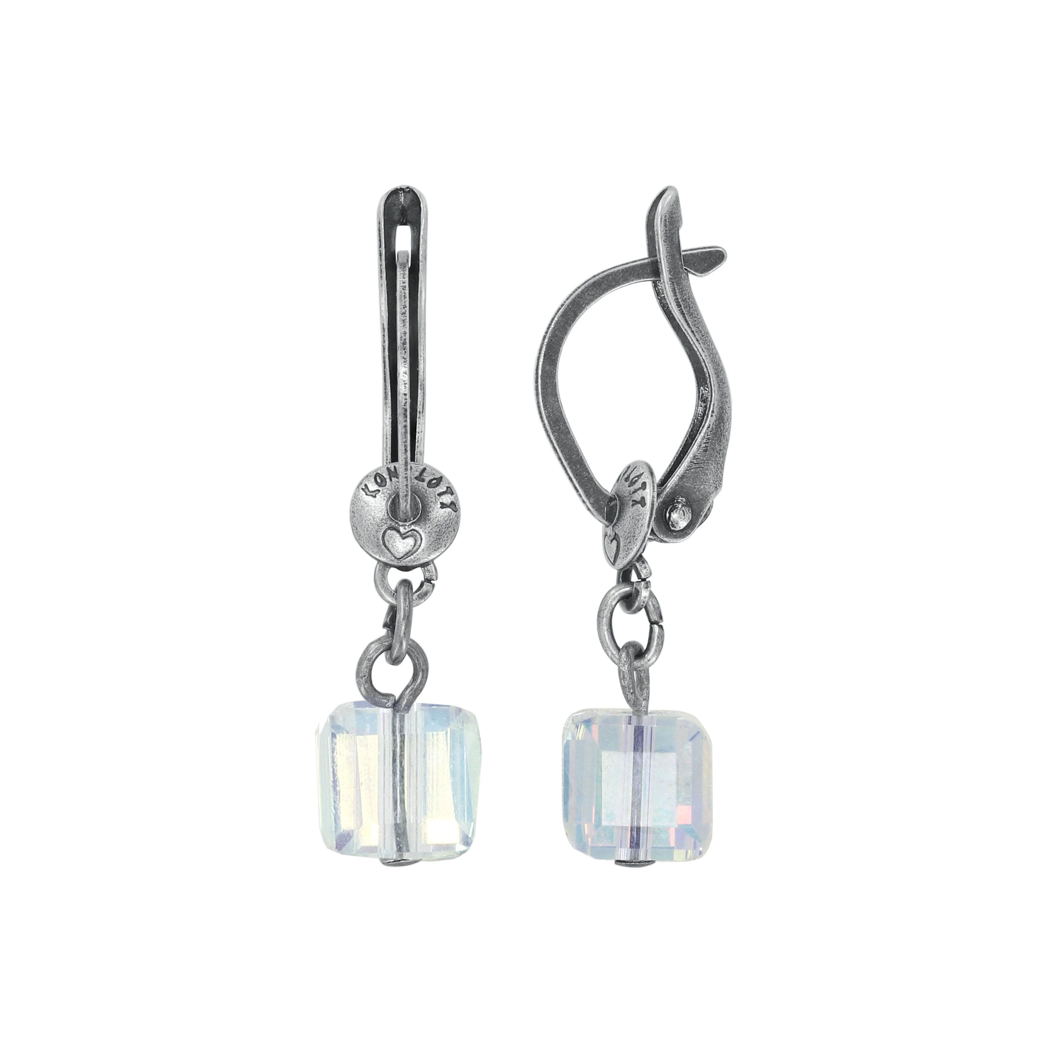 image for Earring Dangling Cubes White  