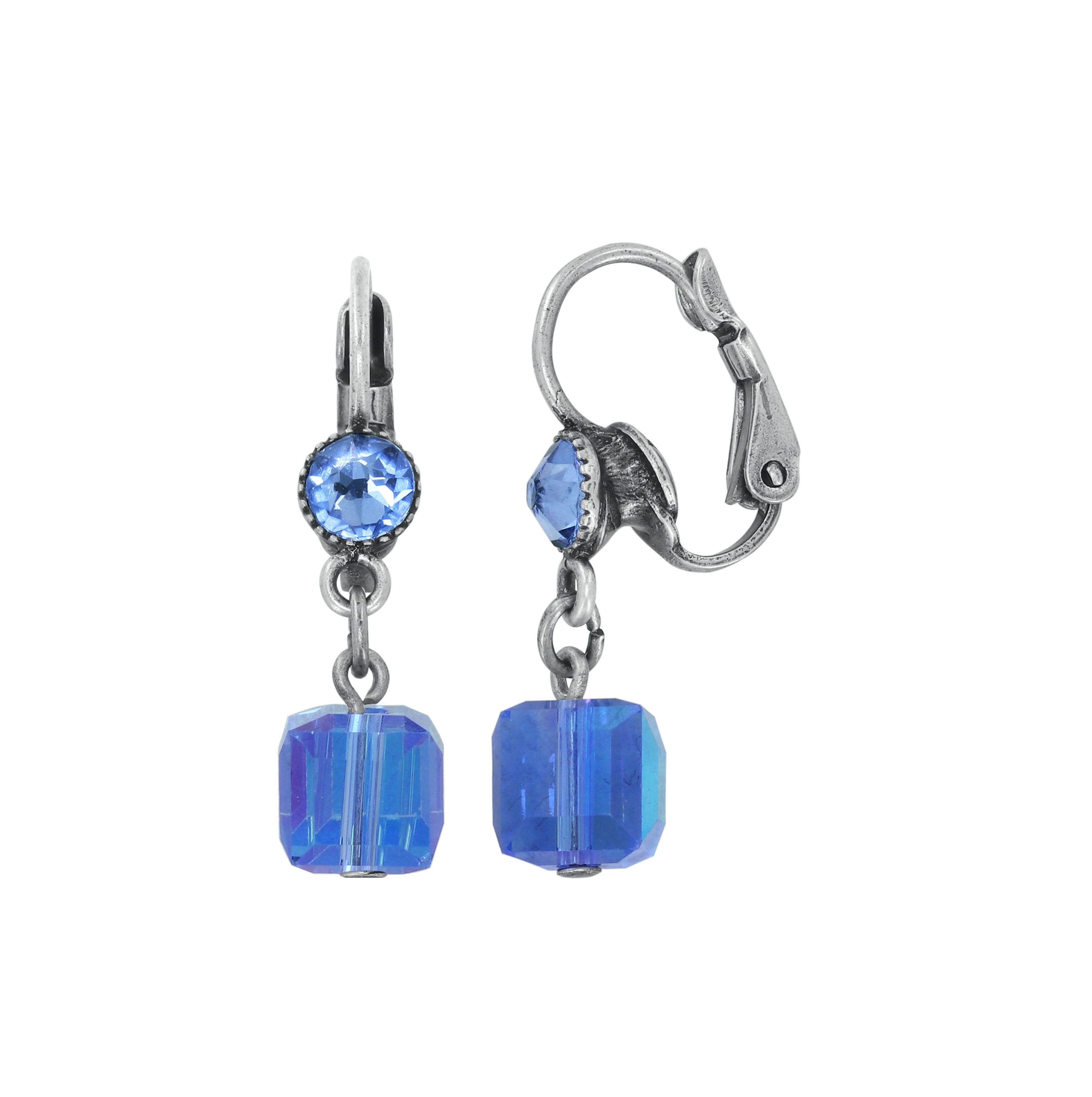 image pour Boucles d'oreilles Eurowire pendantes Cubes Bleu  
