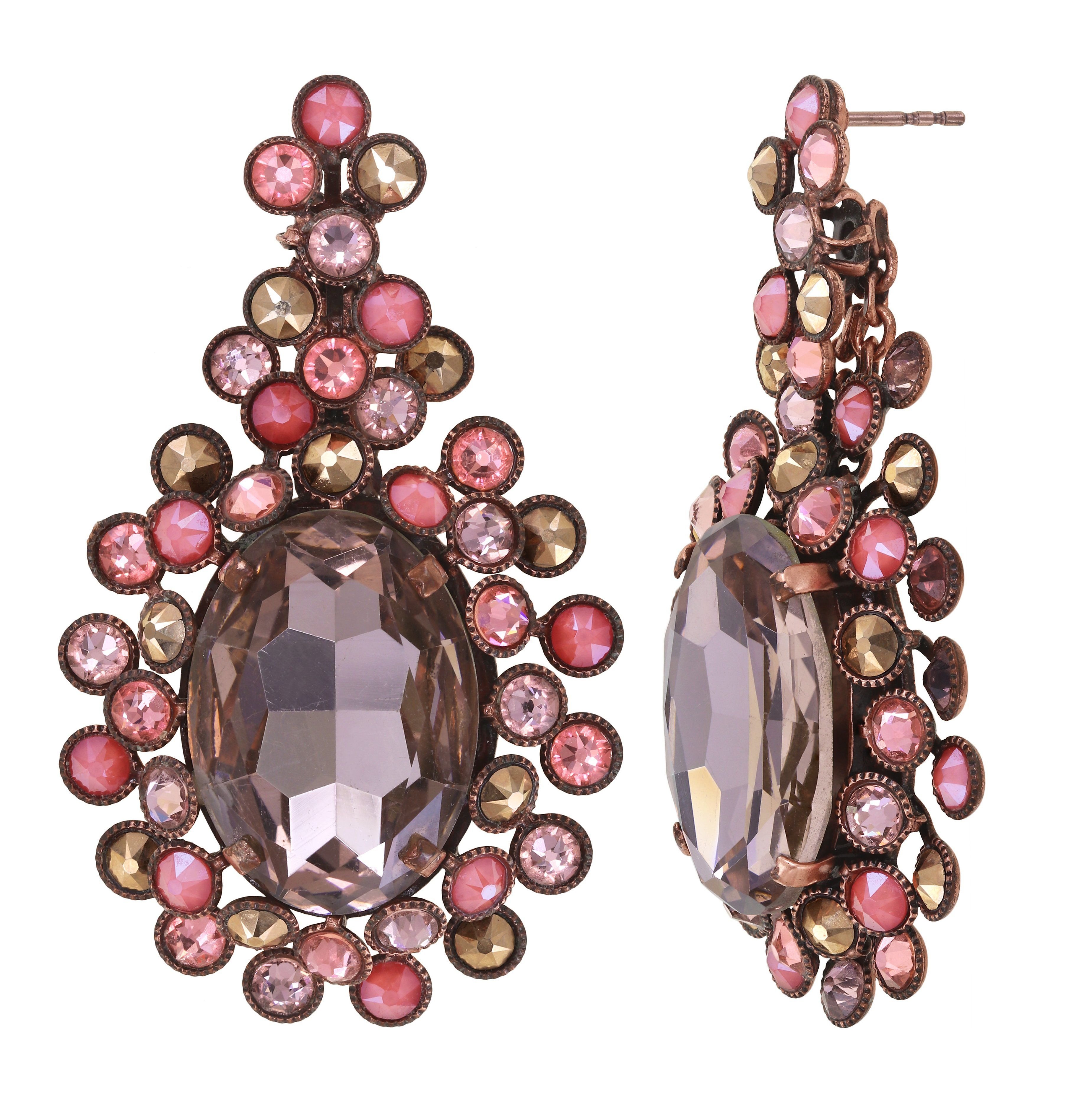 image pour Clou d'oreille pendant Caviar Treasure Beige / Rose  