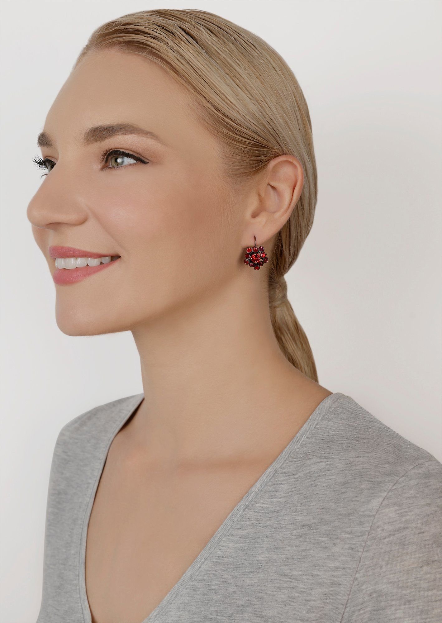 image for Earring Eurowire Caviar Treasure Red  