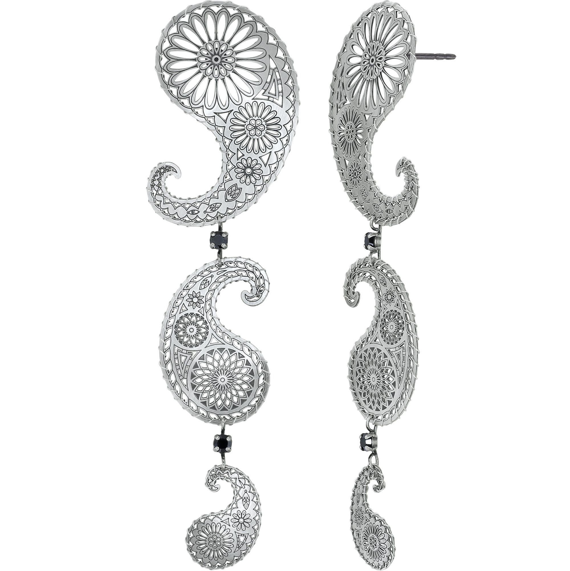 Bild für Ohrstecker baumelnd Paisley Silber  size L,M,S