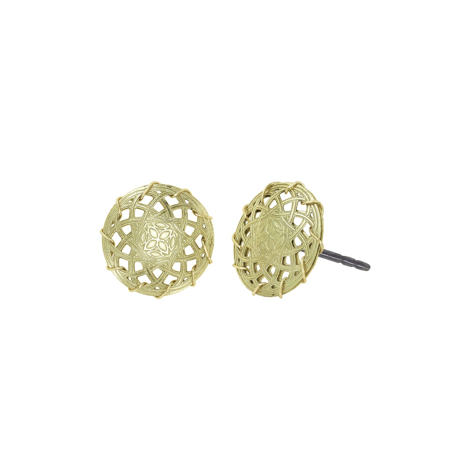 image for Earring Stud Paisley Brass  size XS