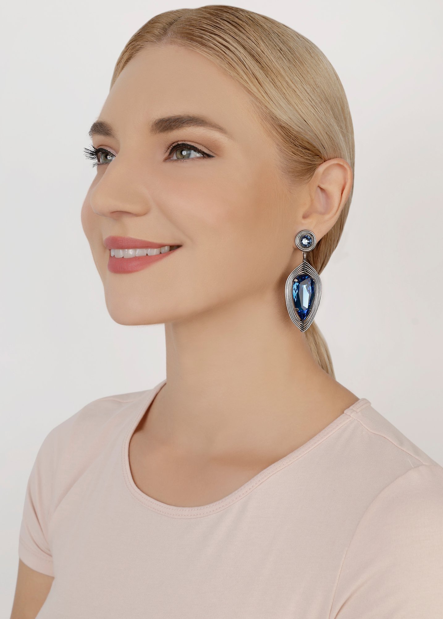 image pour Clou d'oreille pendant Amazonia Bleu  size L