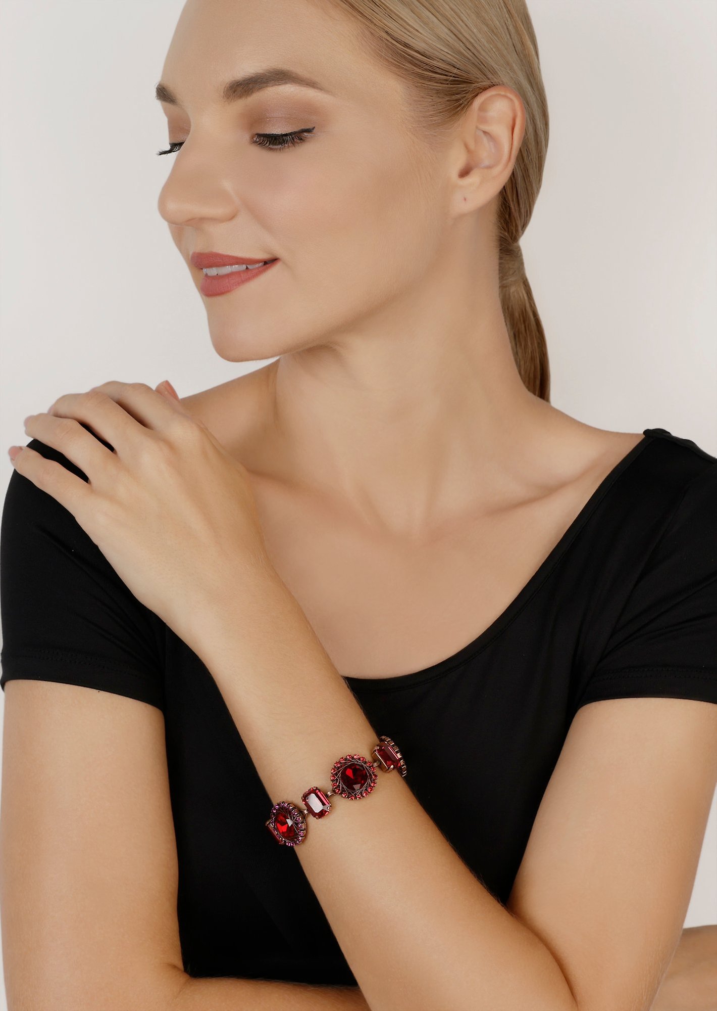 Bild für Armband Gem Royale Rot / Dunkelrosa  Größe M