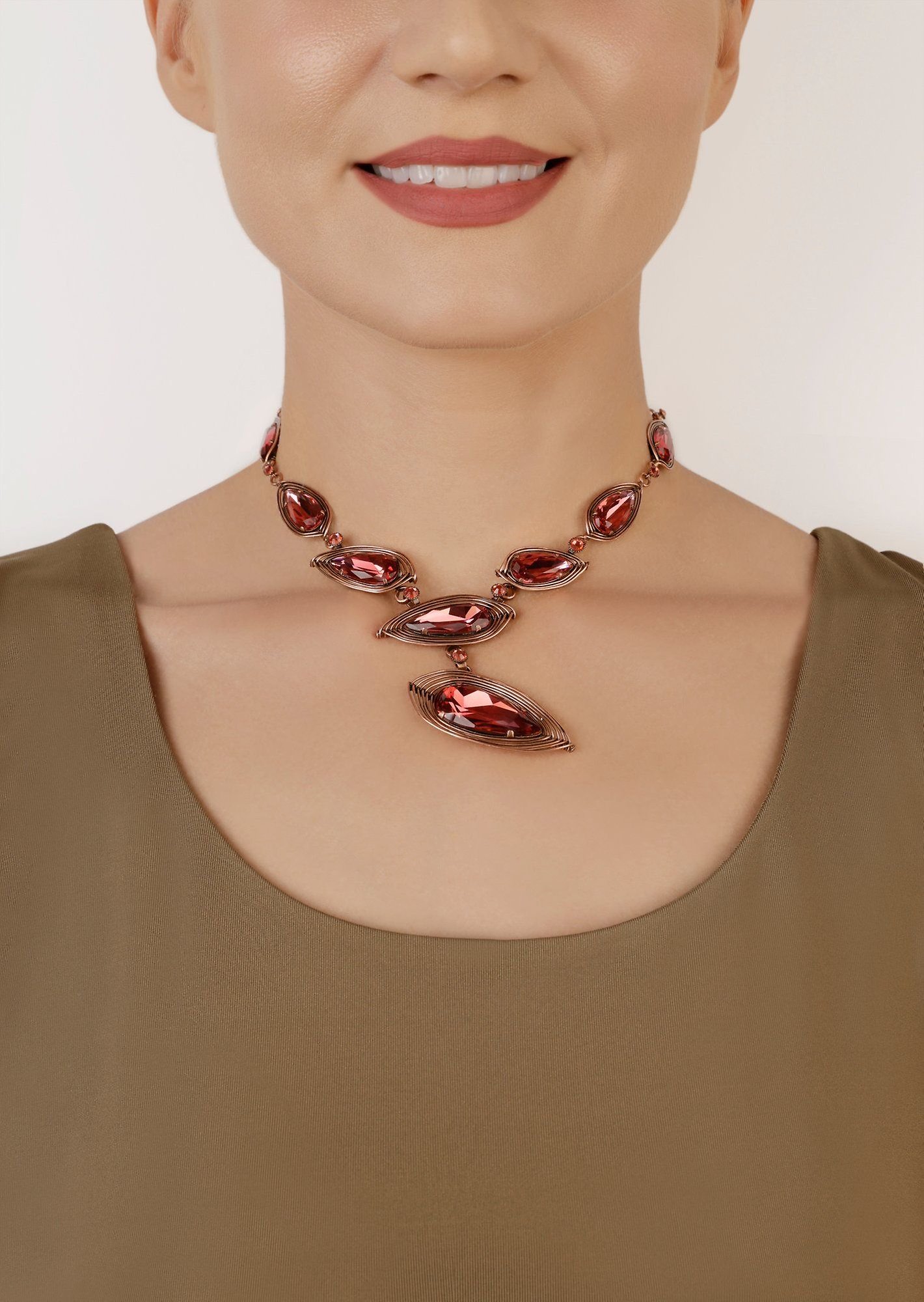 Bild für Choker Collier Amazonia Korallenfarbig  