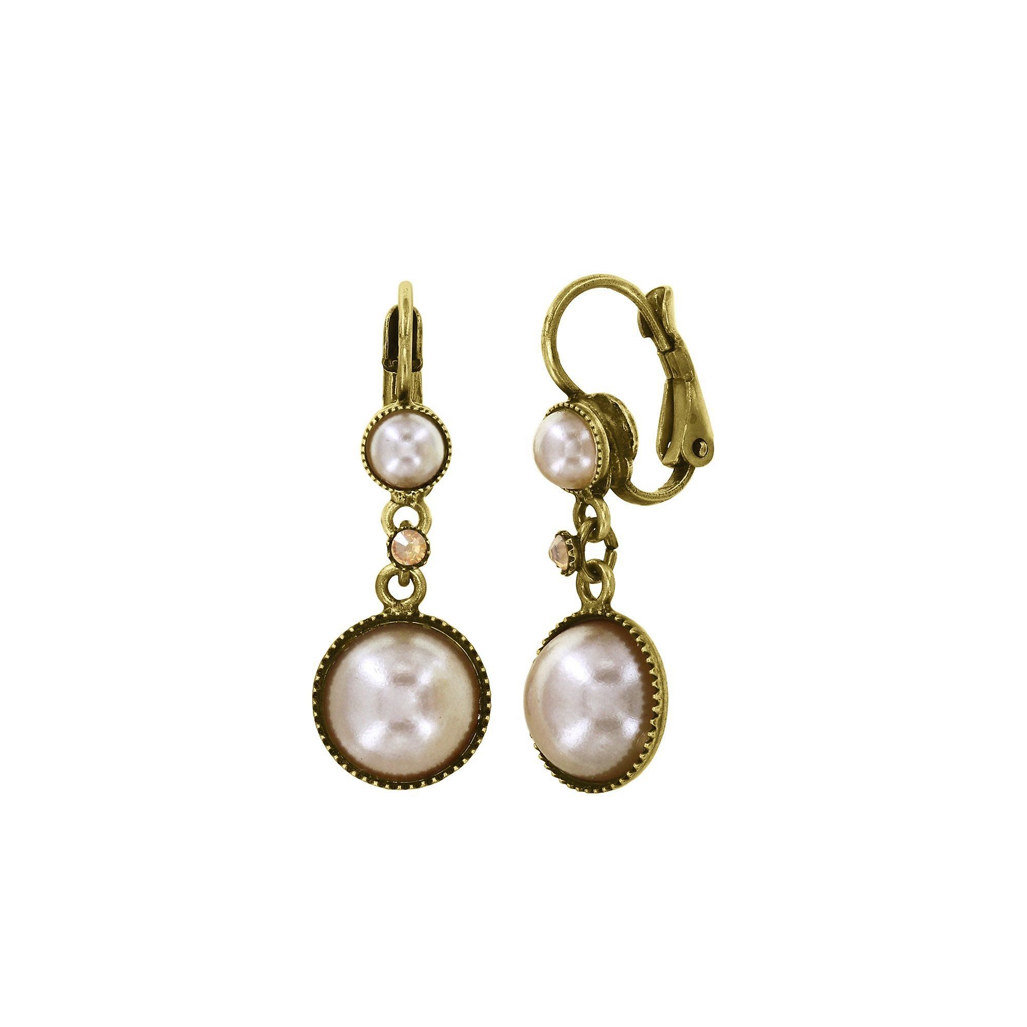 image for Earring Eurowire Dangling Margarita Beige / Pink  