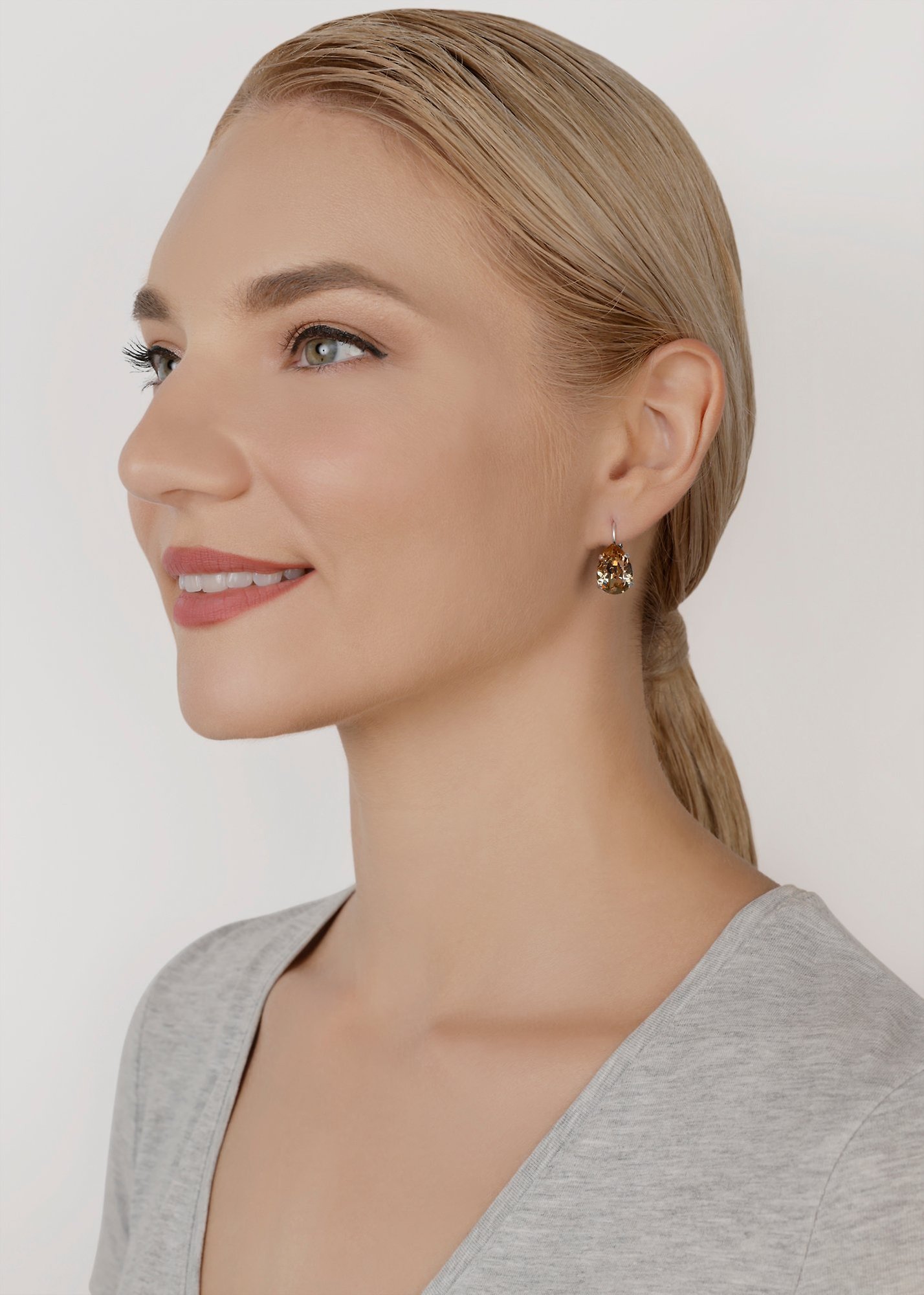 image for Earring Eurowire Gothic Parisienne Light Brown light colorado topaz 