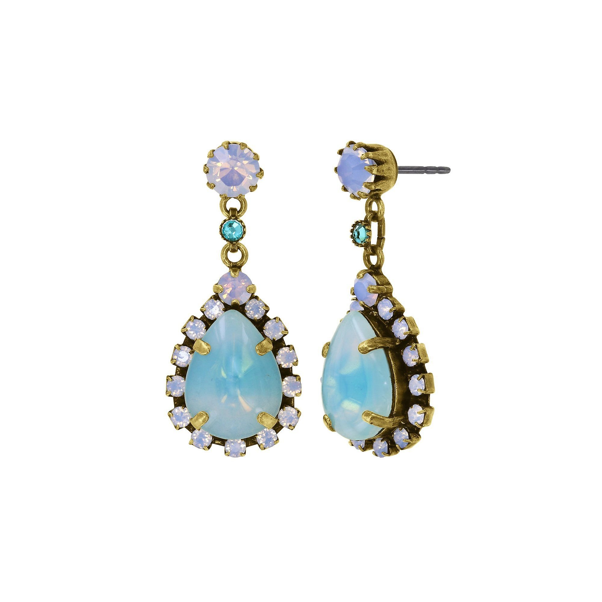 image for Earring Stud Dangling Sabrina Vintage Blue  