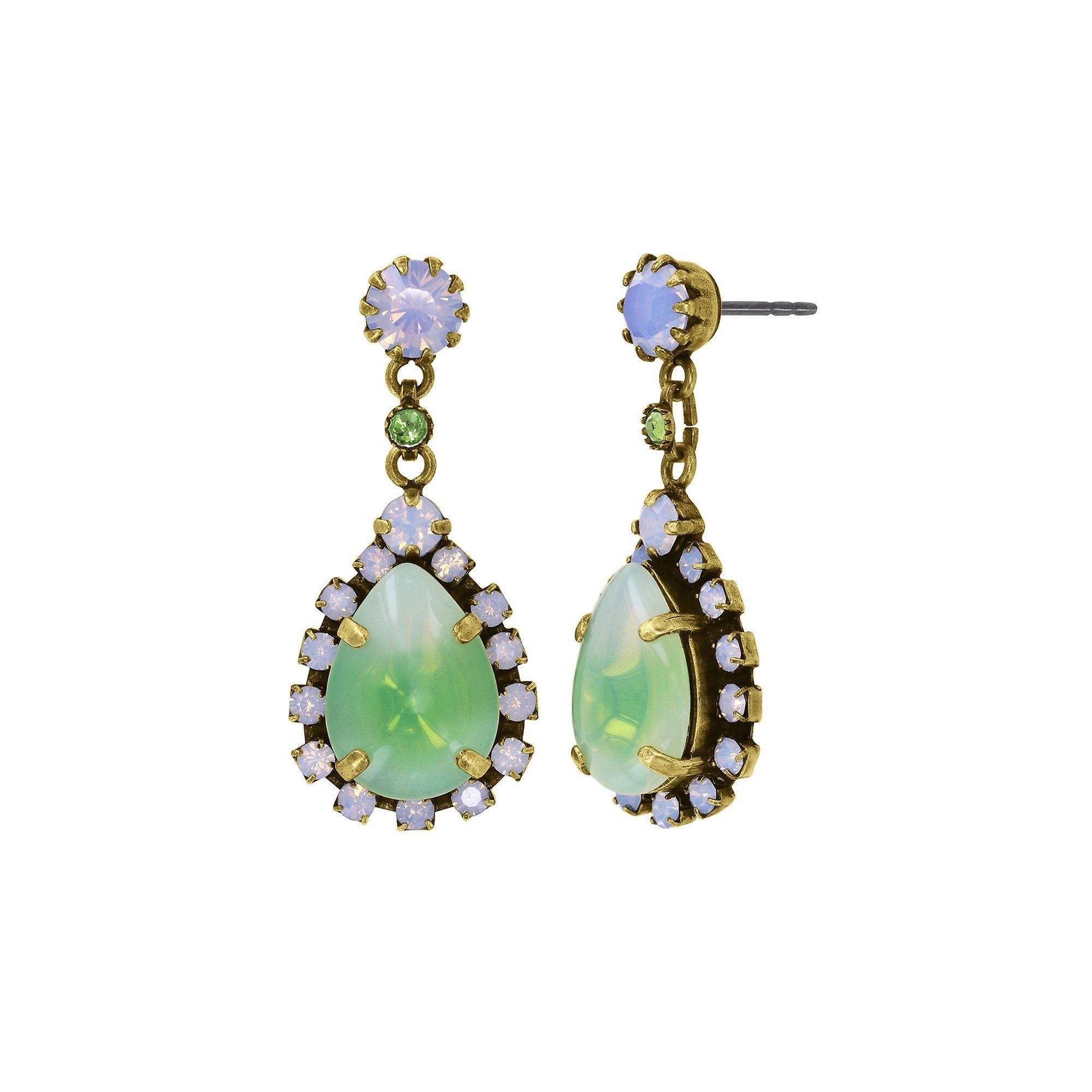 image for Earring Stud Dangling Sabrina Vintage Green  