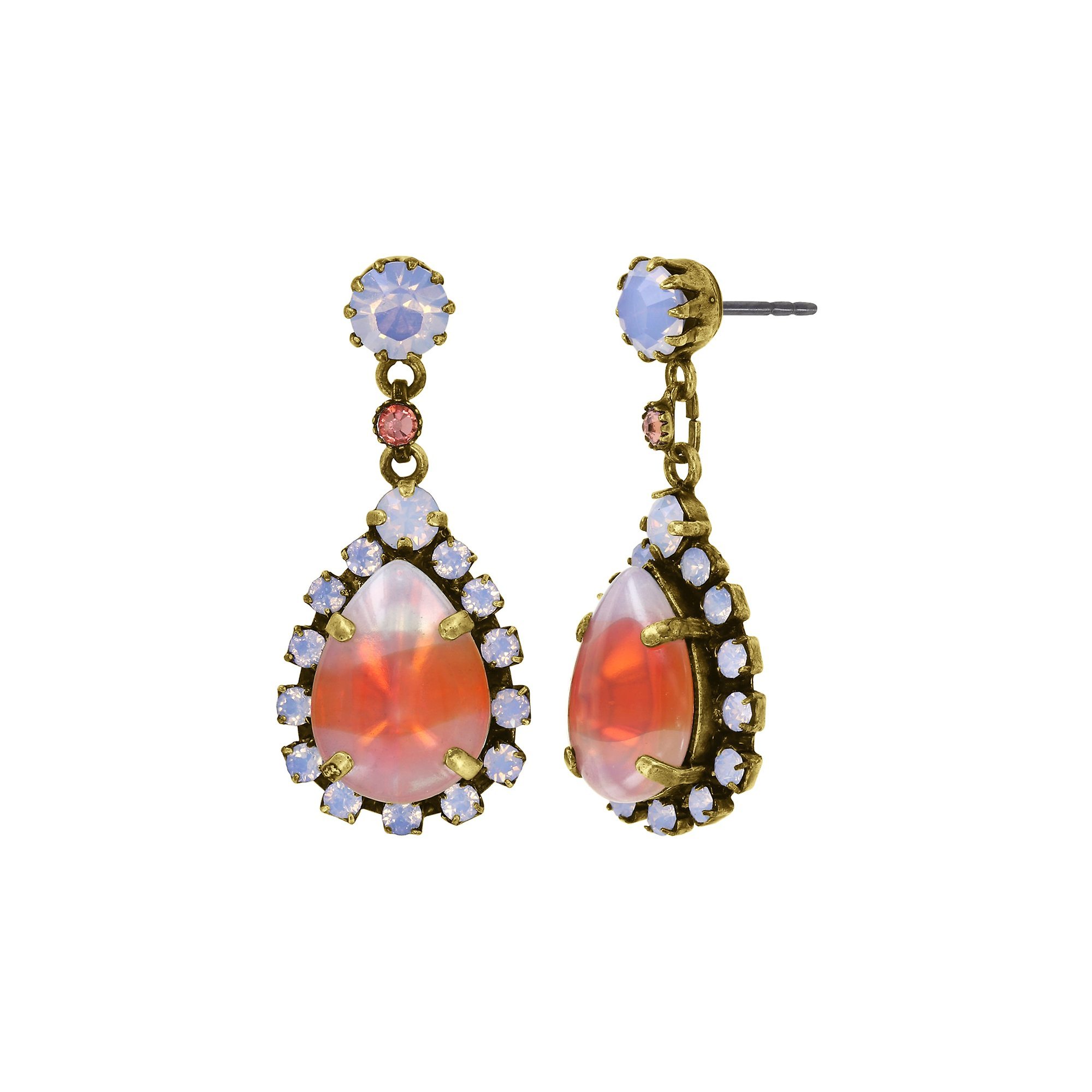 image for Earring Stud Dangling Sabrina Vintage Orange  