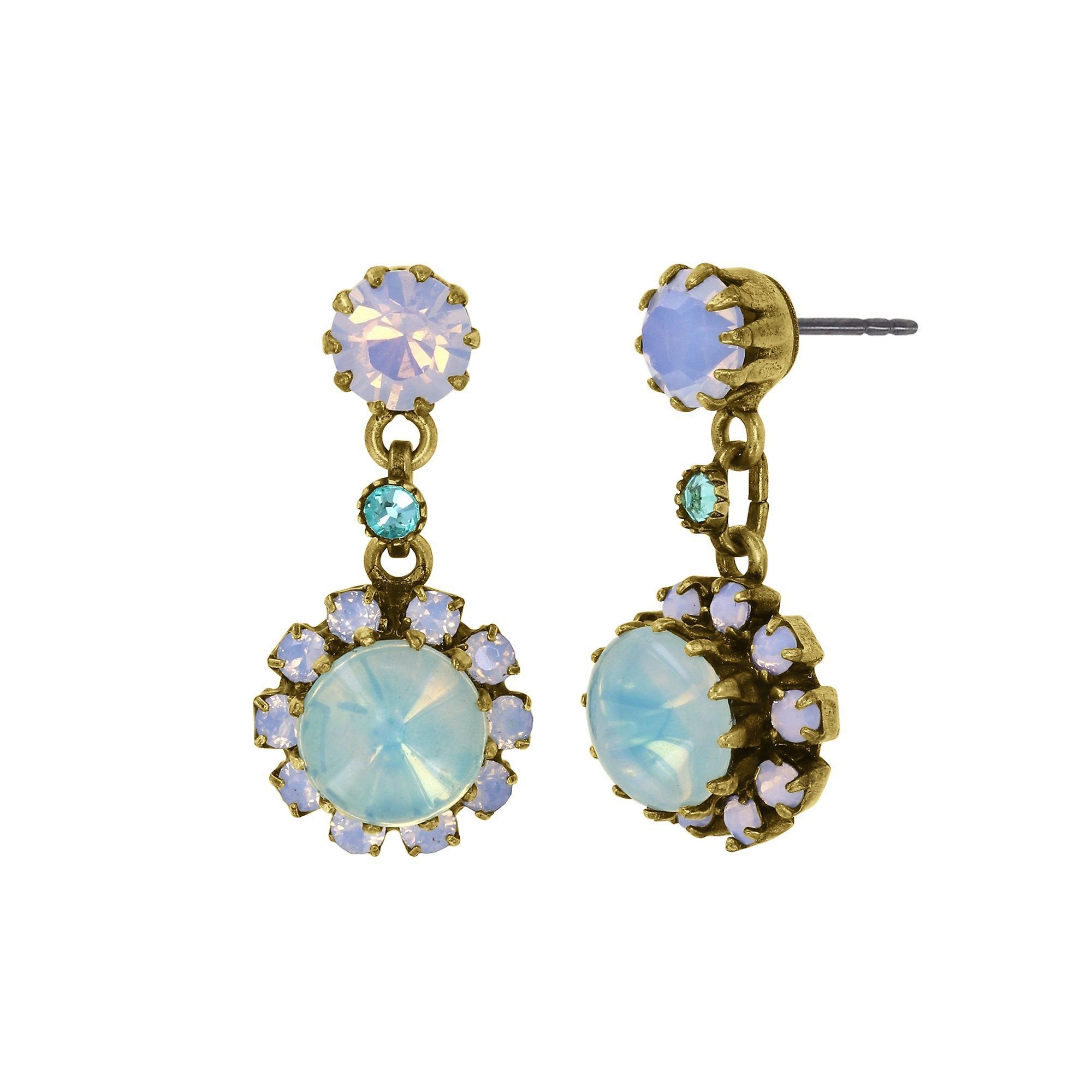 image for Earring Stud Dangling Sabrina Vintage Blue  
