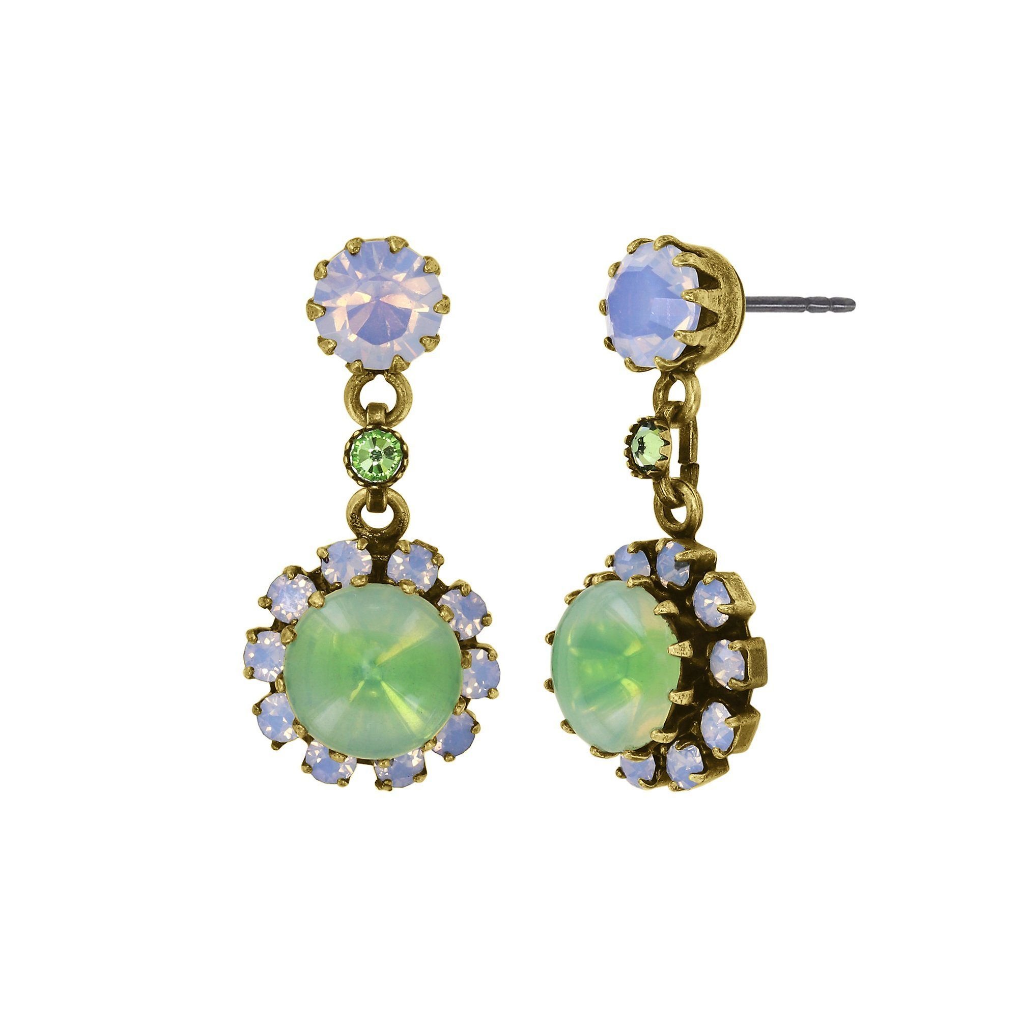 image for Earring Stud Dangling Sabrina Vintage Green  