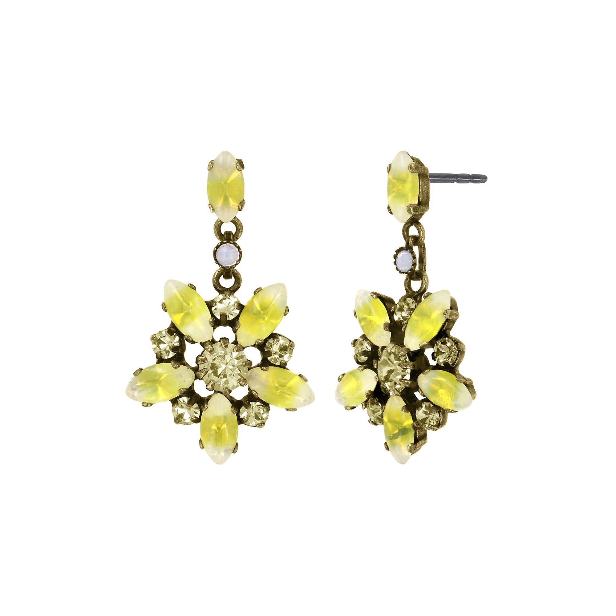 image pour Clou d'oreille pendant Sabrina Vintage Jaune Color 3 