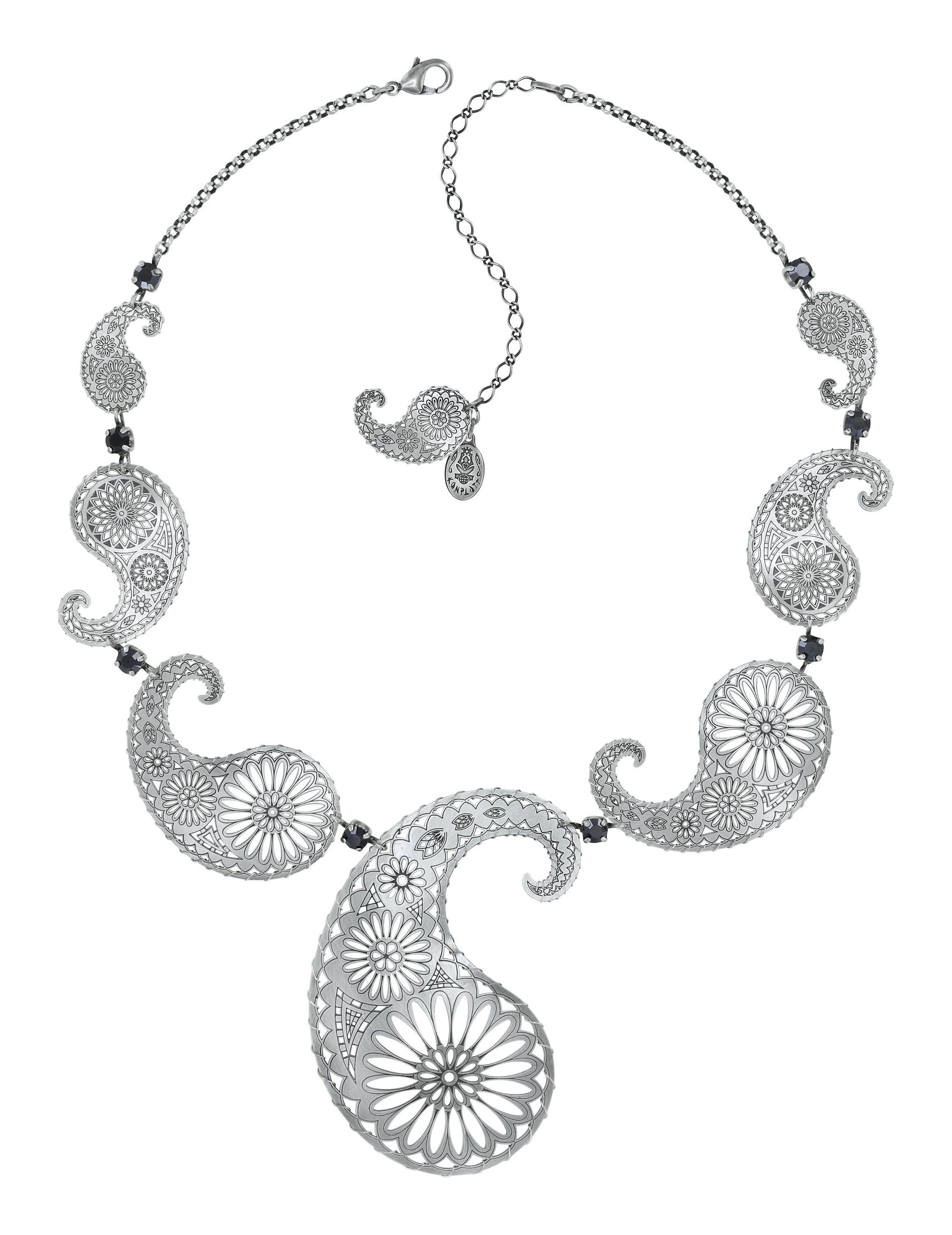 image for Necklace Paisley Silver  size 2XL,L,M,S