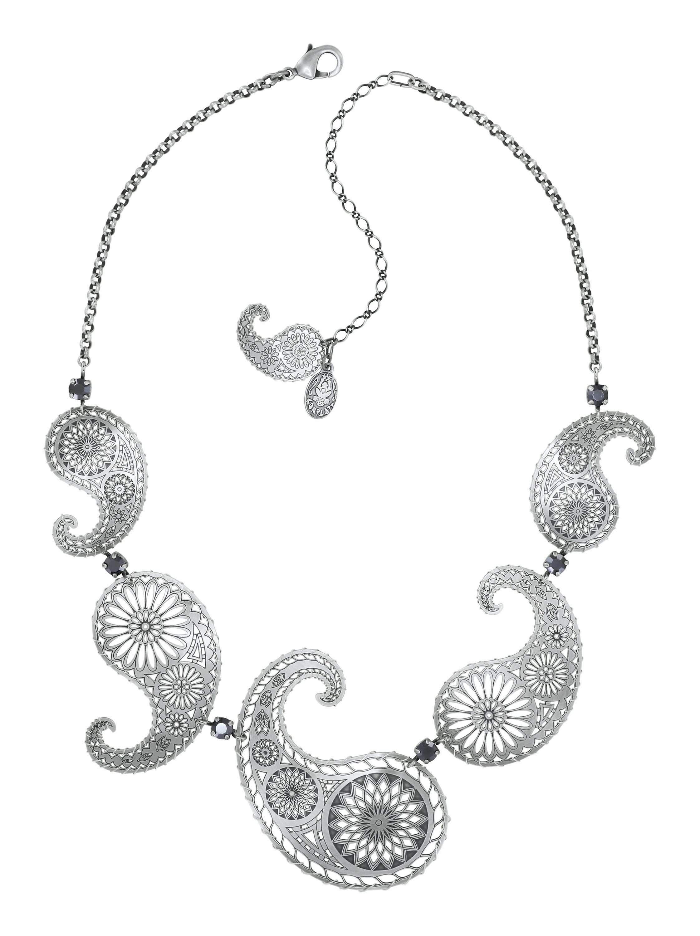 image for Necklace Paisley Silver  size XL,L,M