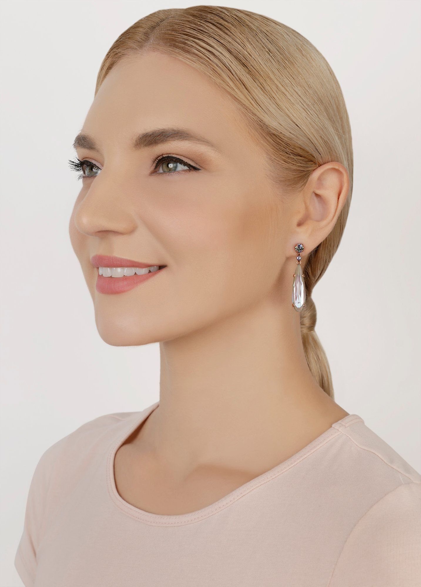 image for Earring Stud Dangling Daily Desire Green / Lila  