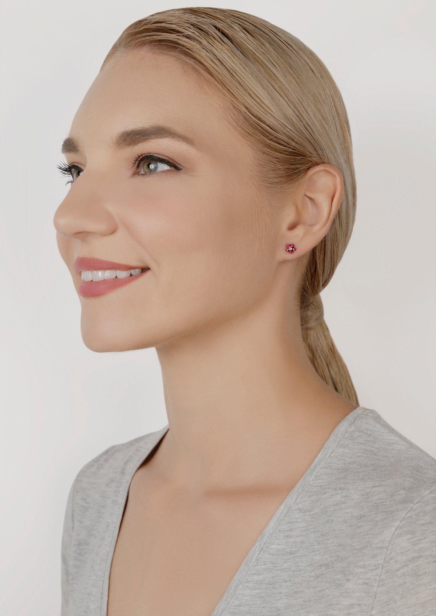 image for Earring Stud Mini Rositas Red  