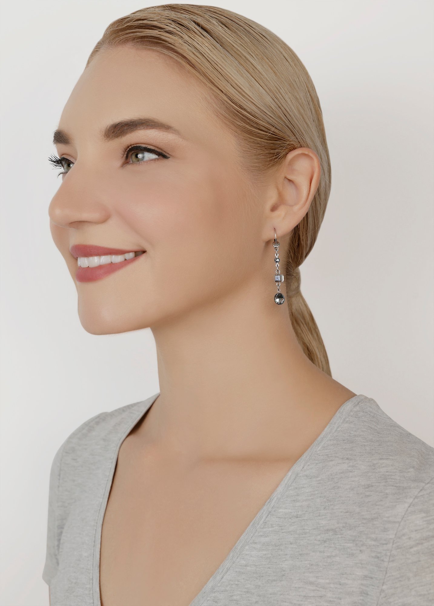 image pour Boucles d'oreilles pendantes Cubes Gris  