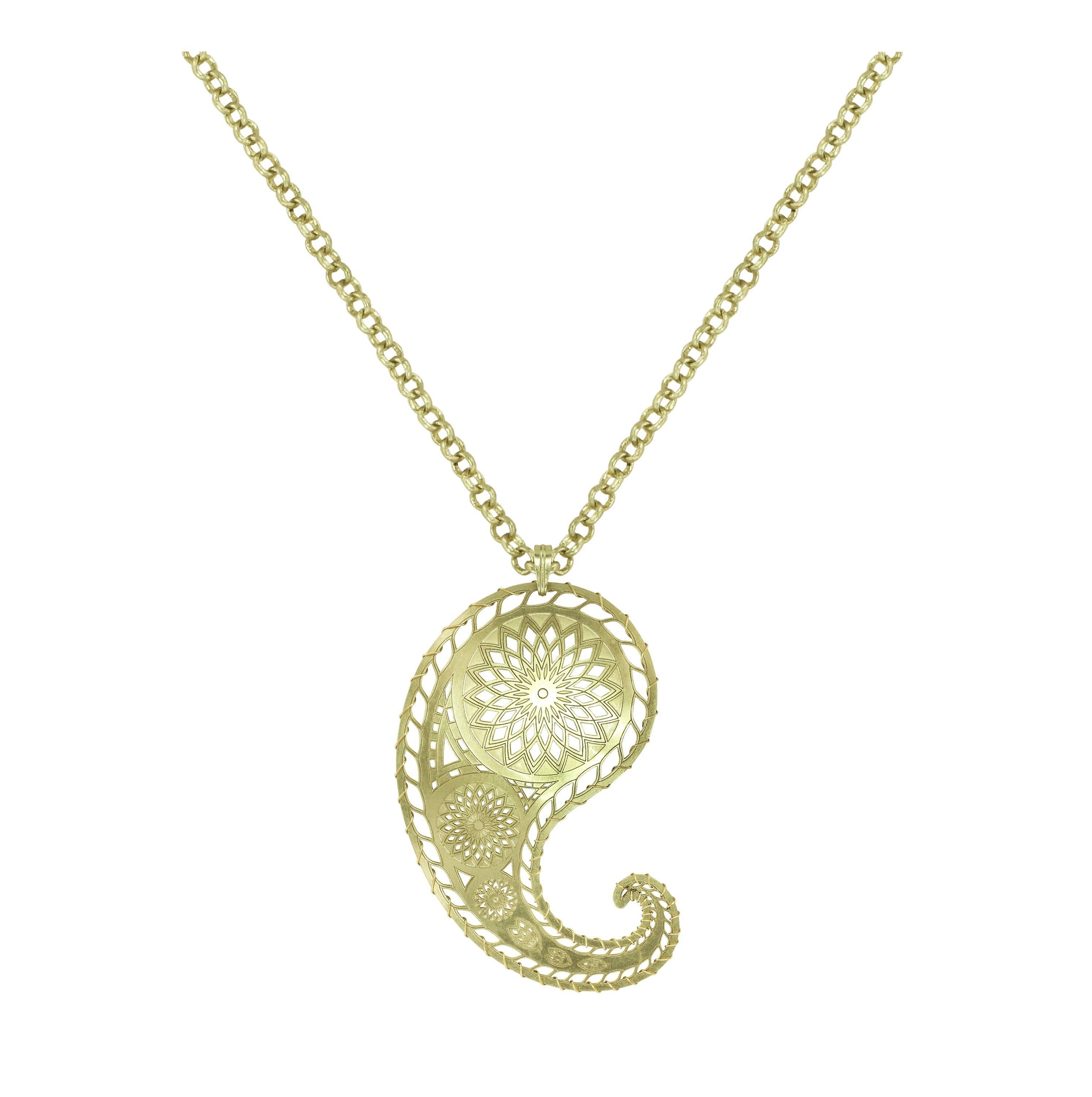 image pour Collier pendant (long) Paisley Laiton  size XL