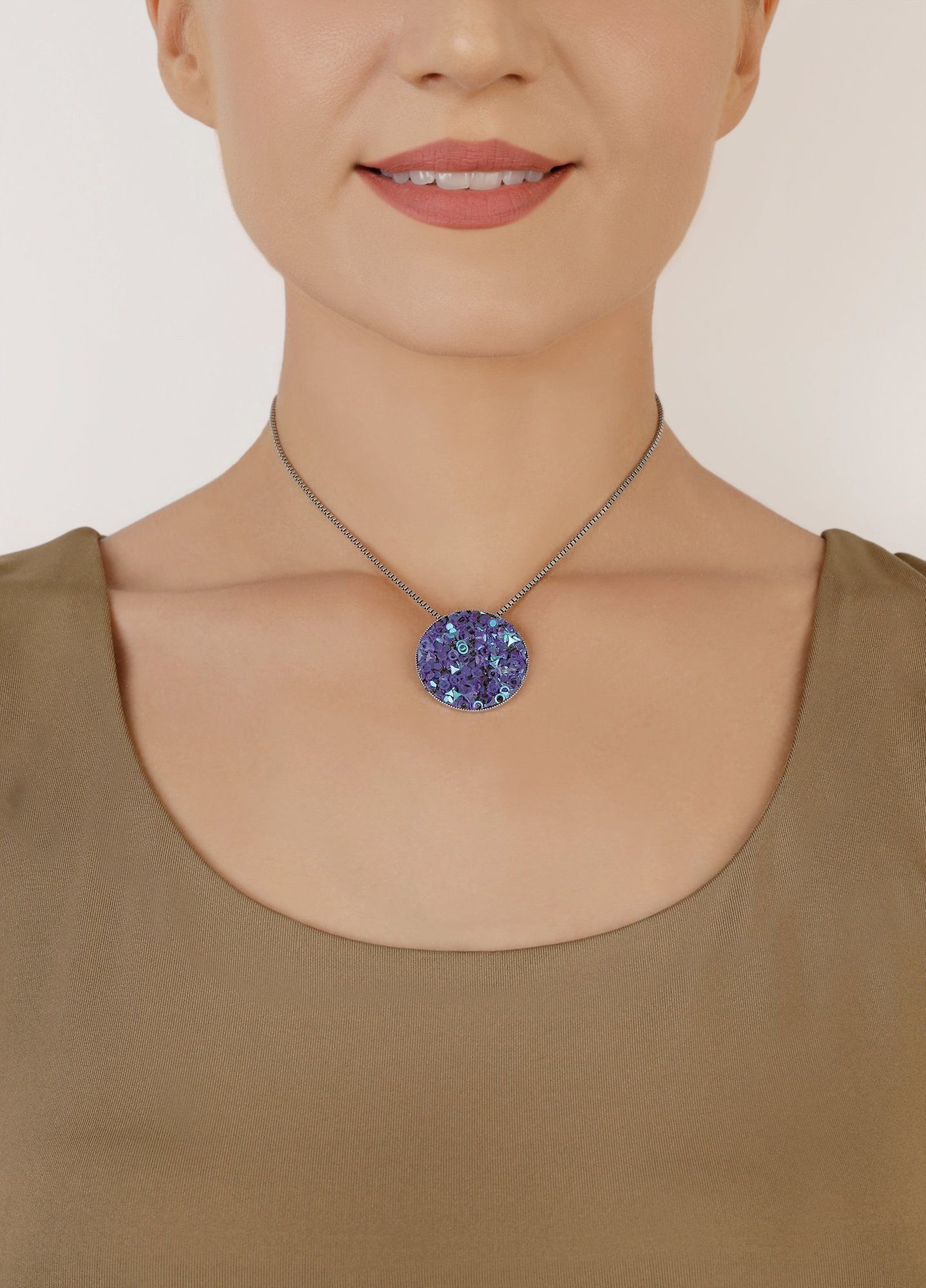 image for Necklace pendant Studio 54 Blue / Lila  size L